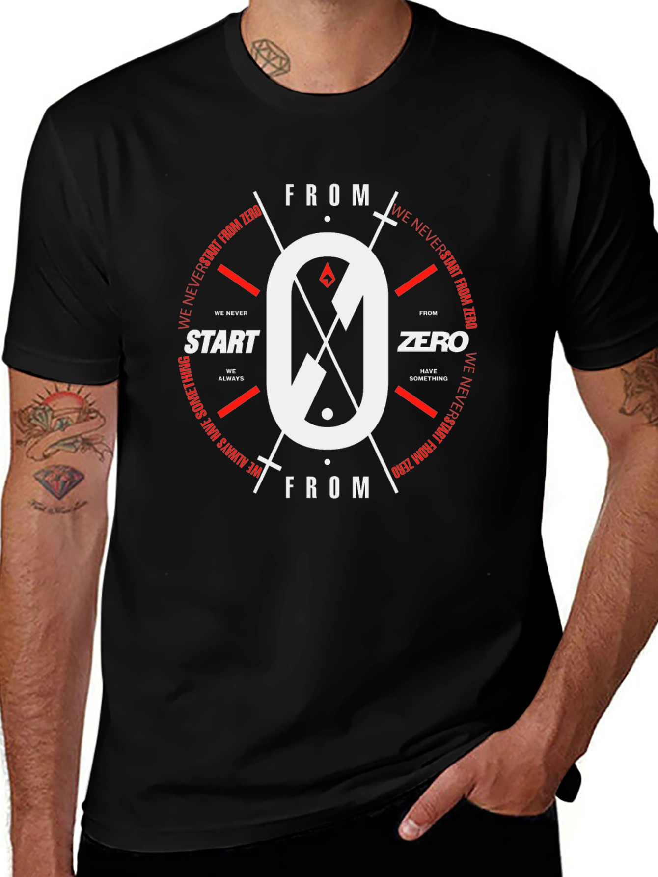 Zero Graphic Print Black T-Shirt