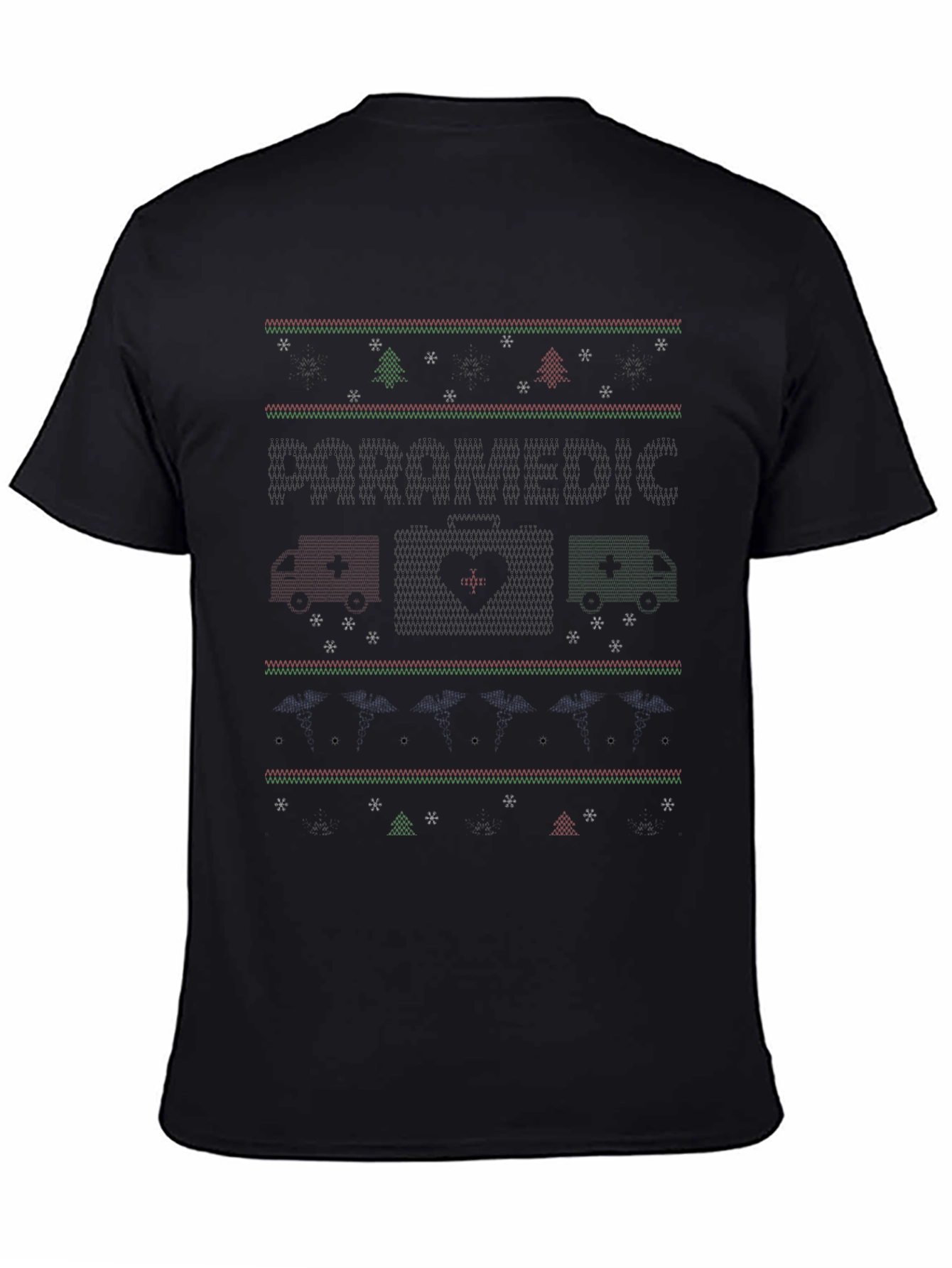Paramedic Ugly Christmas Sweater Style T-Shirt