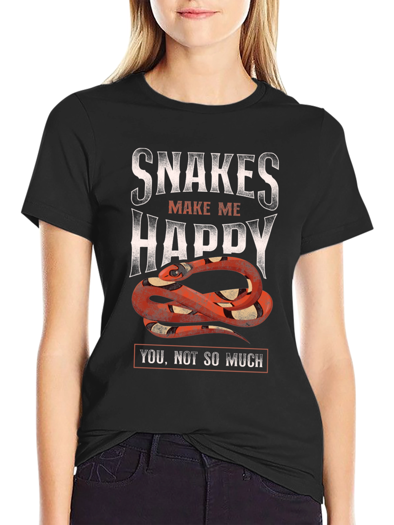 Snakes Make Me Happy Graphic T-Shirt