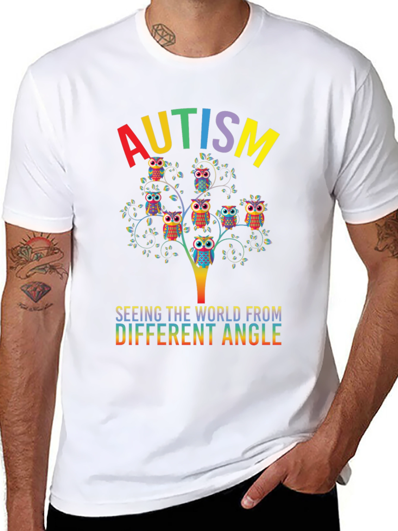Autism Awareness Owl Tree T-Shirt