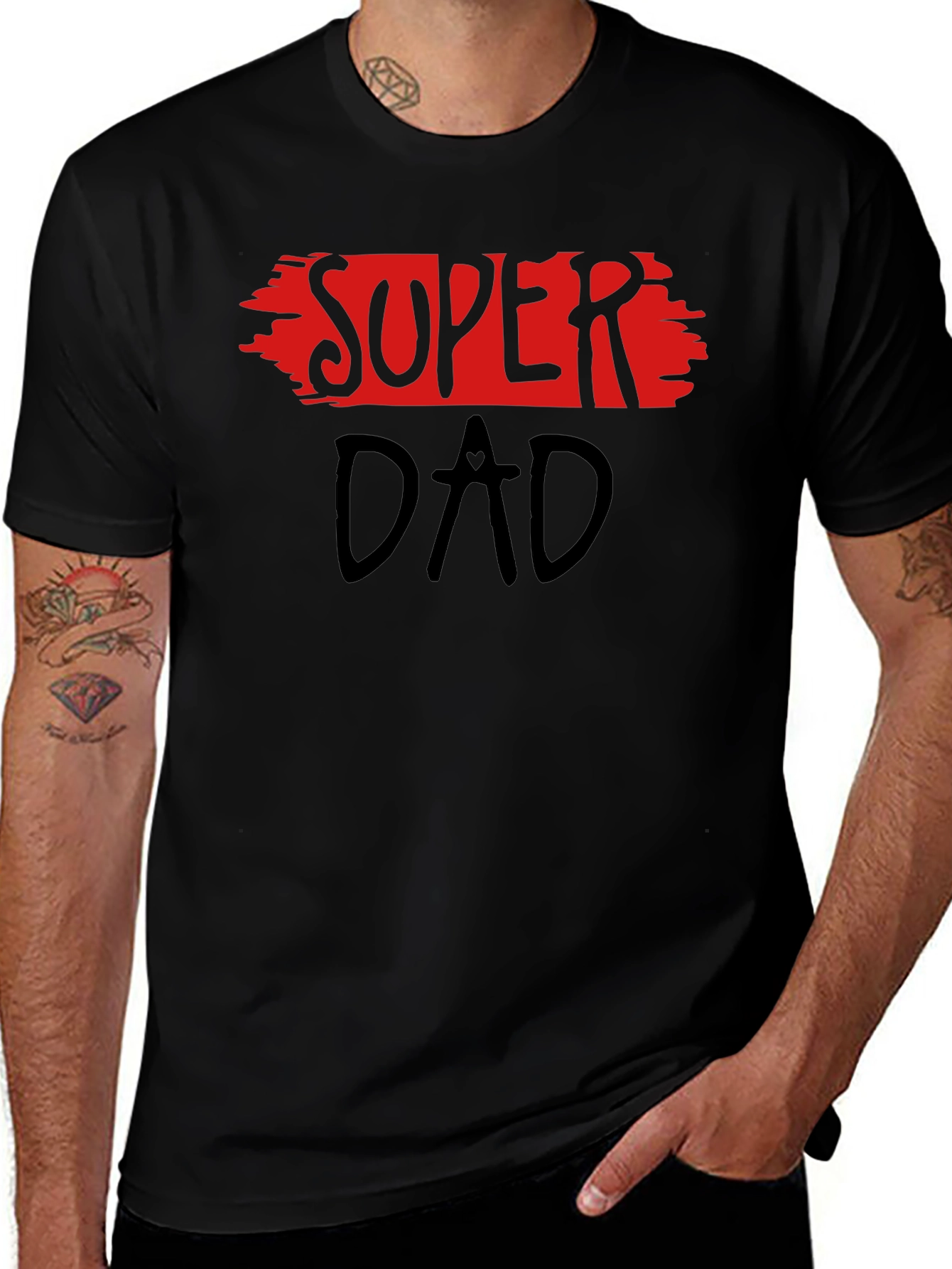Super Dad Black Graphic Tee - Fathers Day Gift