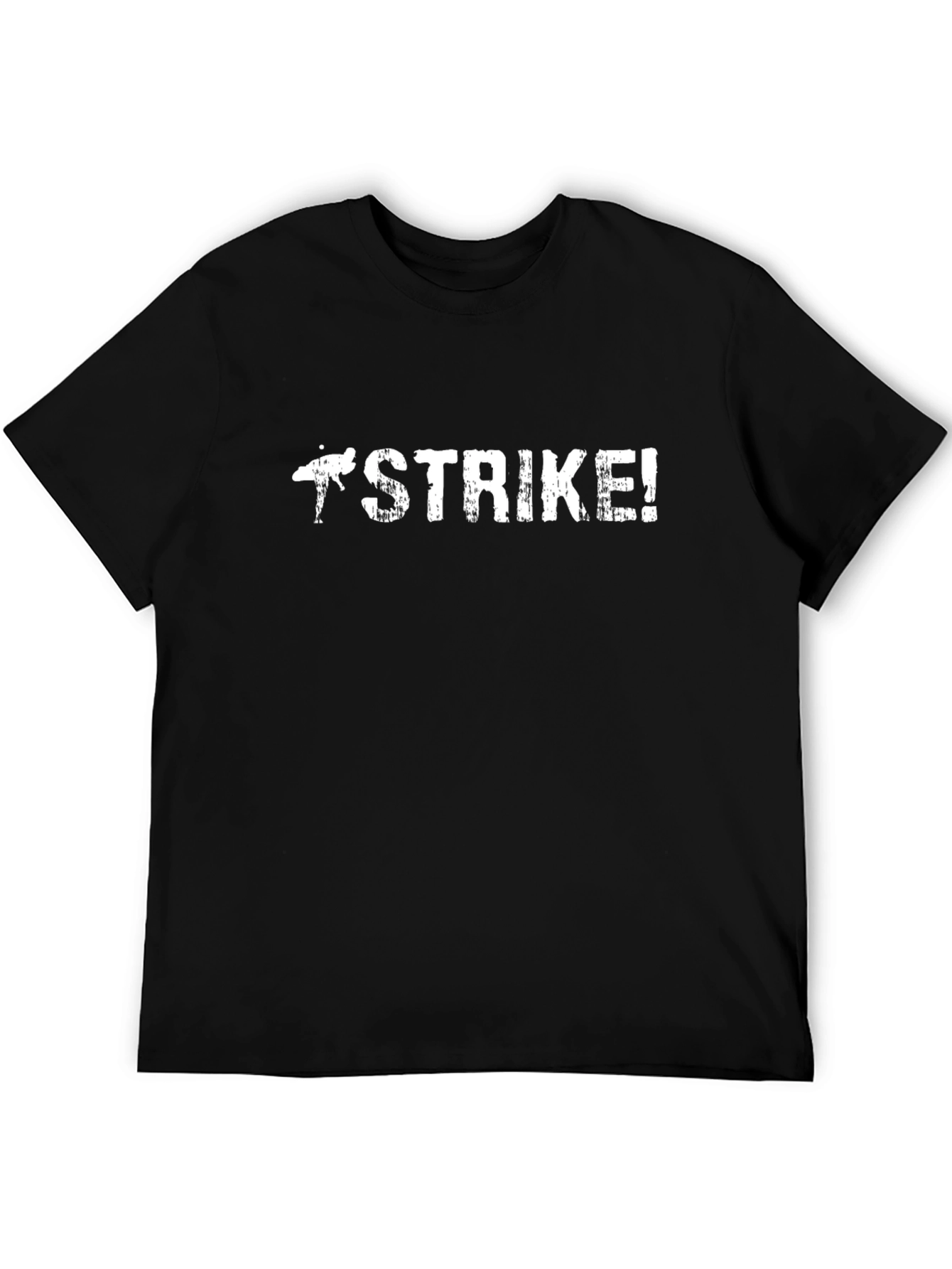 Strike! Black Graphic Tee - Trendy Casual Cotton T-Shirt