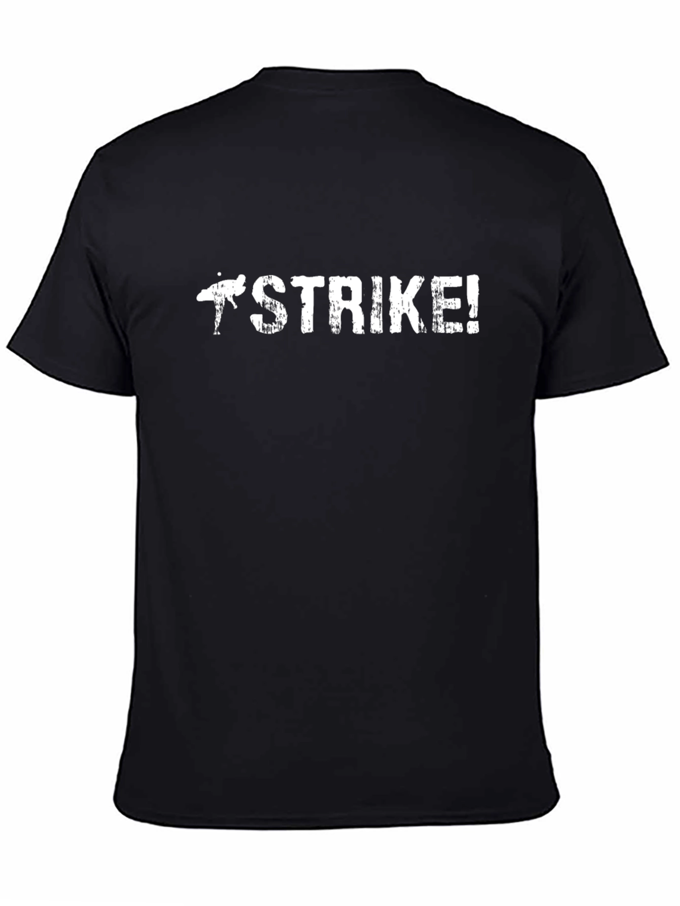 Strike! Black Graphic Tee - Trendy Casual Cotton T-Shirt