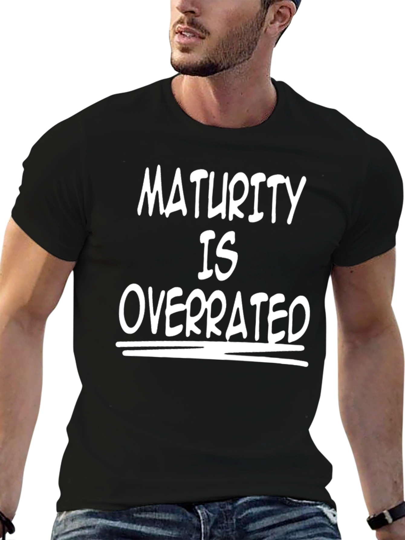 Maturity Is Overrated Black Graphic Tee
