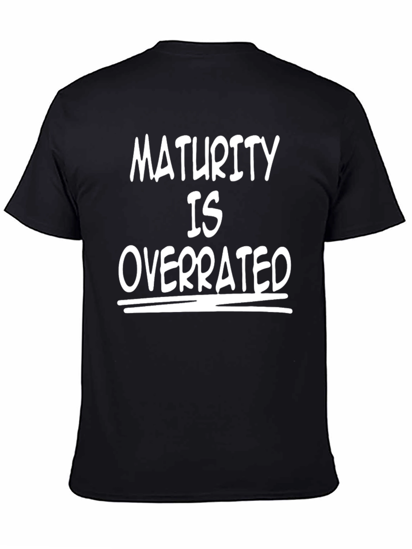 Maturity Is Overrated Black Graphic Tee