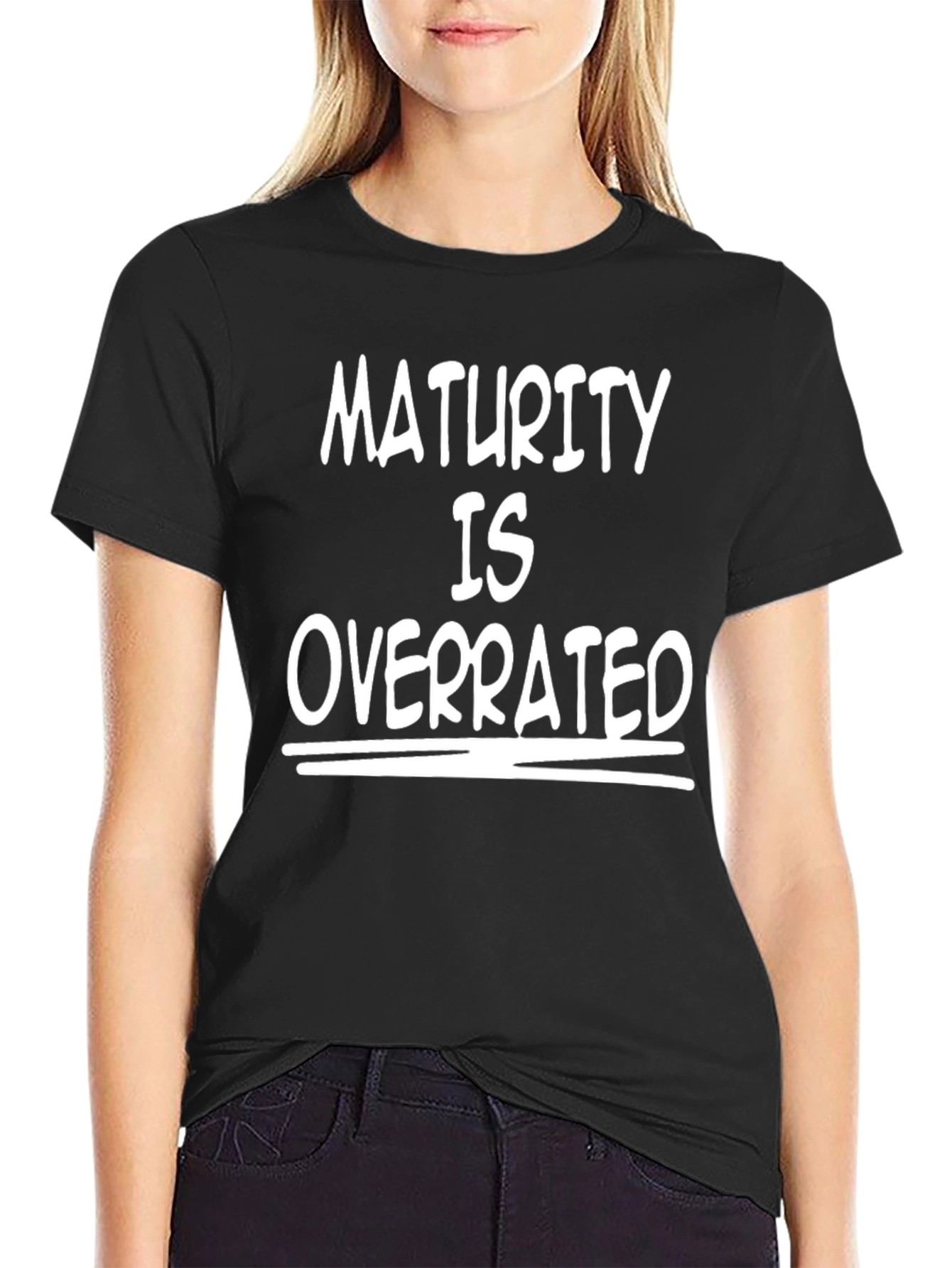Maturity Is Overrated Black Graphic Tee