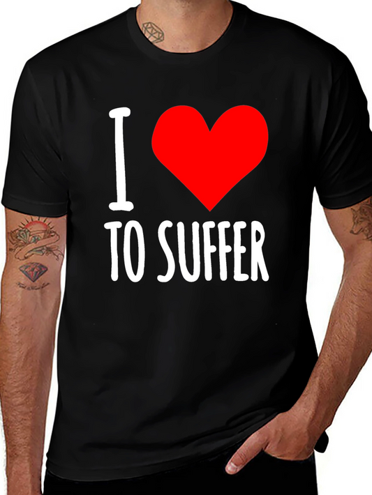I Heart To Suffer Black Graphic Tee