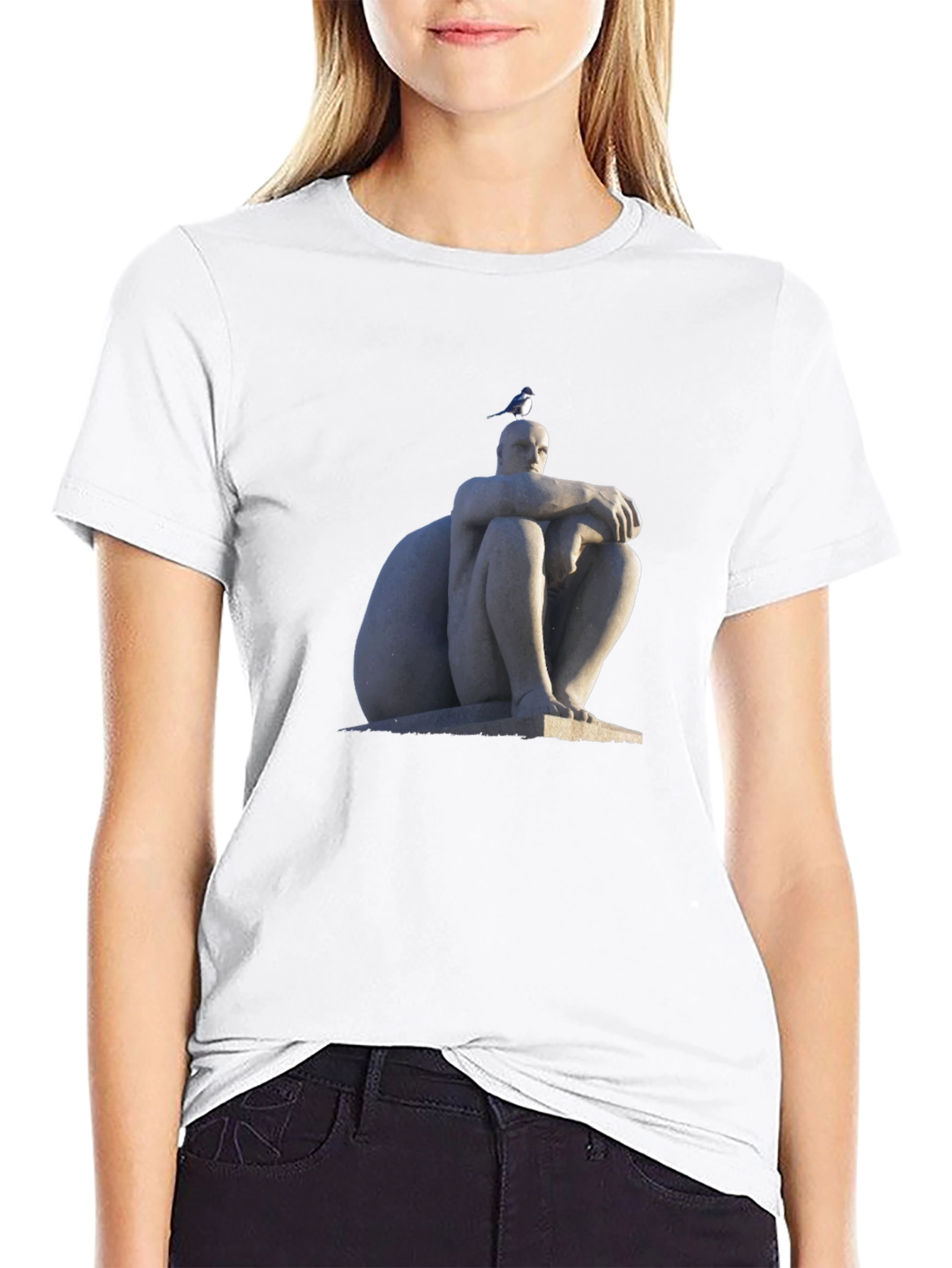 Statue Print Black T-Shirt