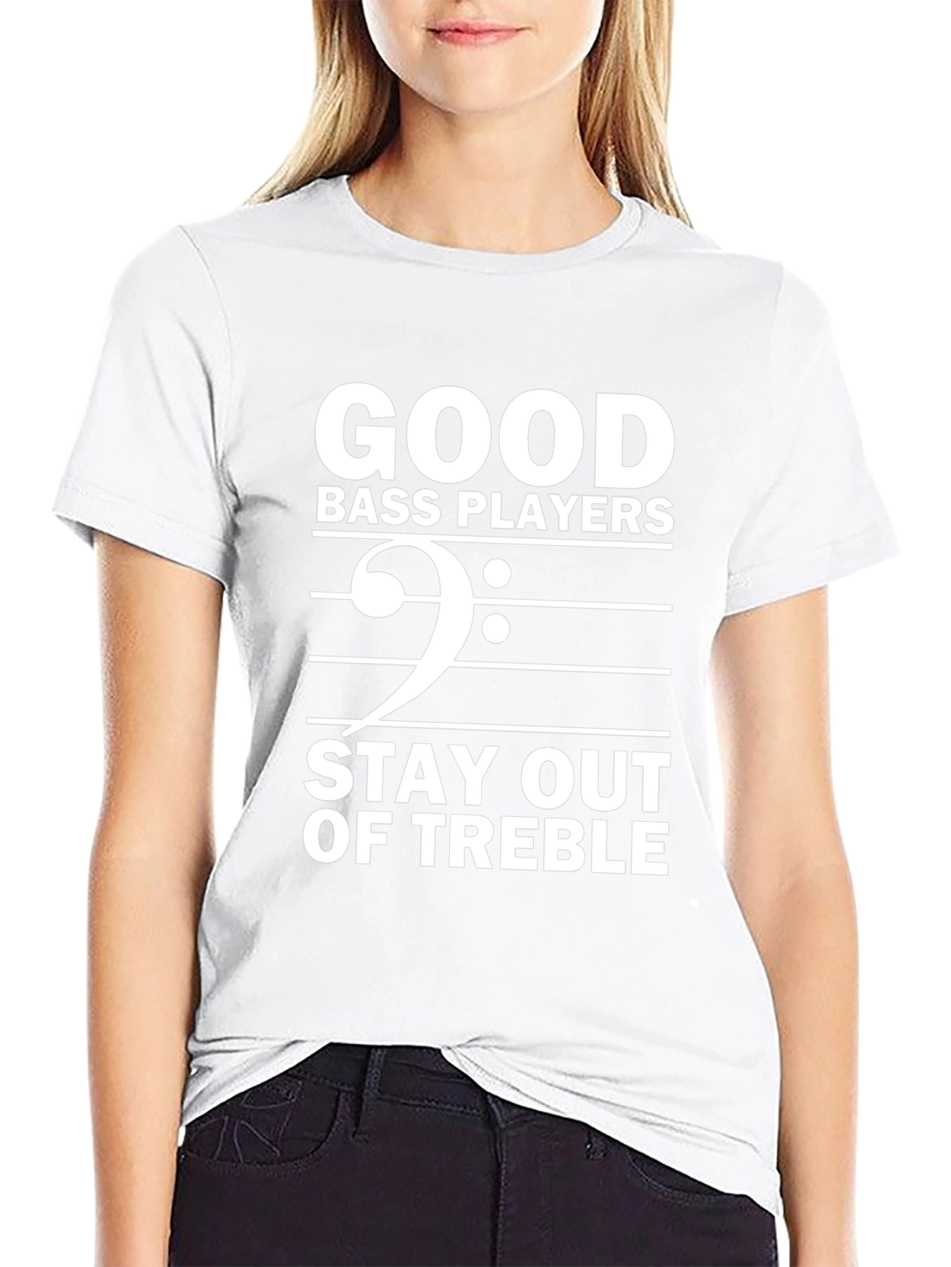 Good Bass Players Stay Out of Treble Black T-Shirt