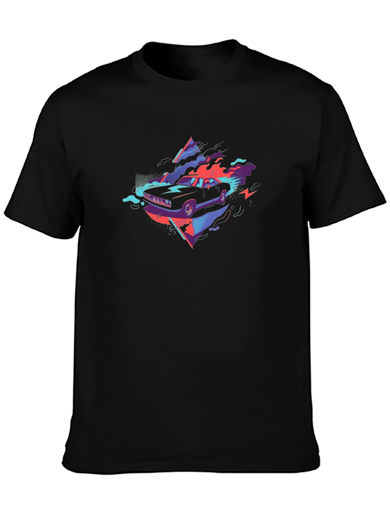 Retro Car Graphic Tee - Black