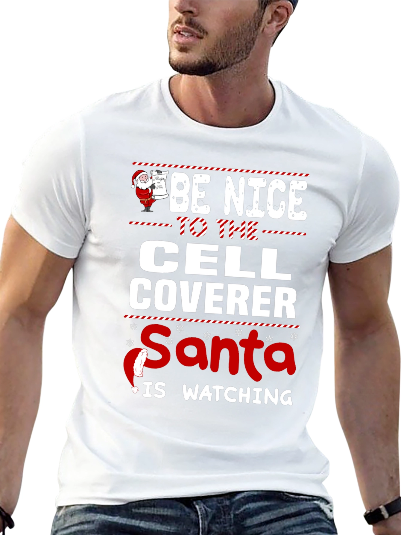 Funny Cell Coverer Christmas T-Shirt