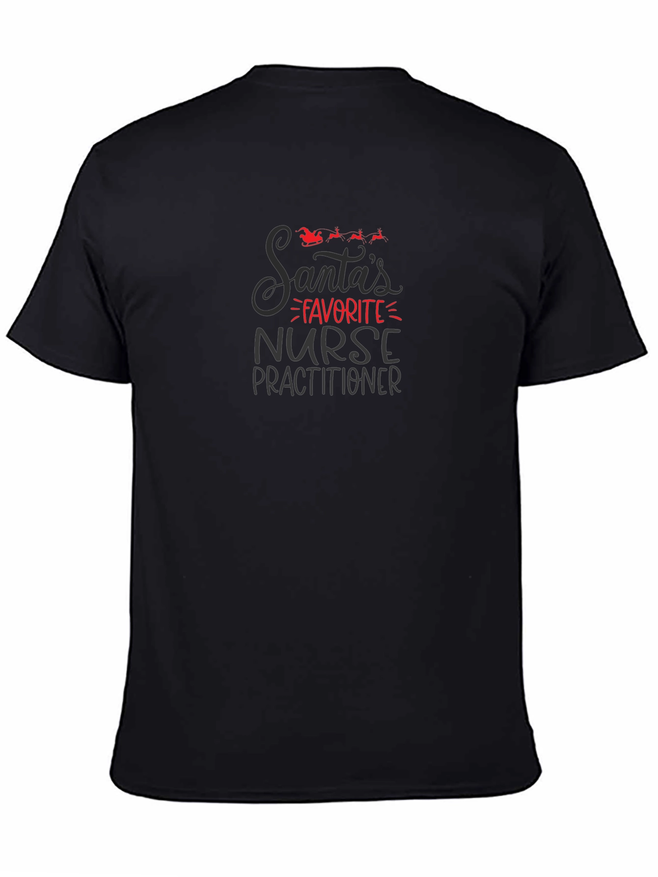 Santas Favorite Nurse Practitioner Black T-Shirt