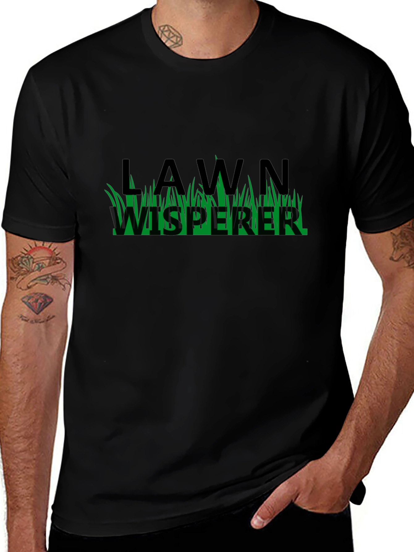 Lawn Whisperer T-Shirt - Black Cotton Blend