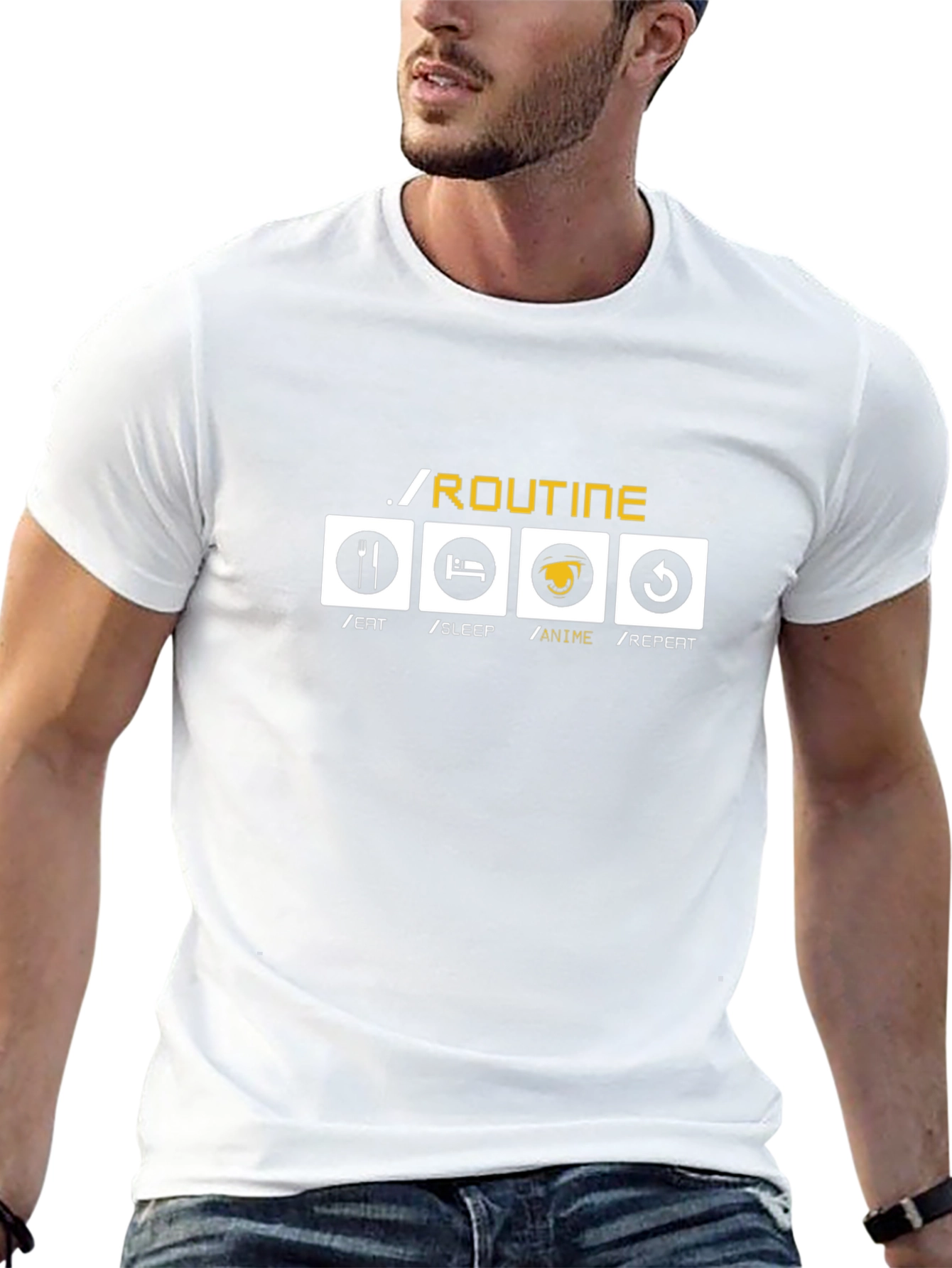 Anime Lover Routine Black Graphic Tee