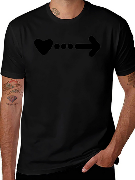 Heart to Arrow Graphic Black T-Shirt