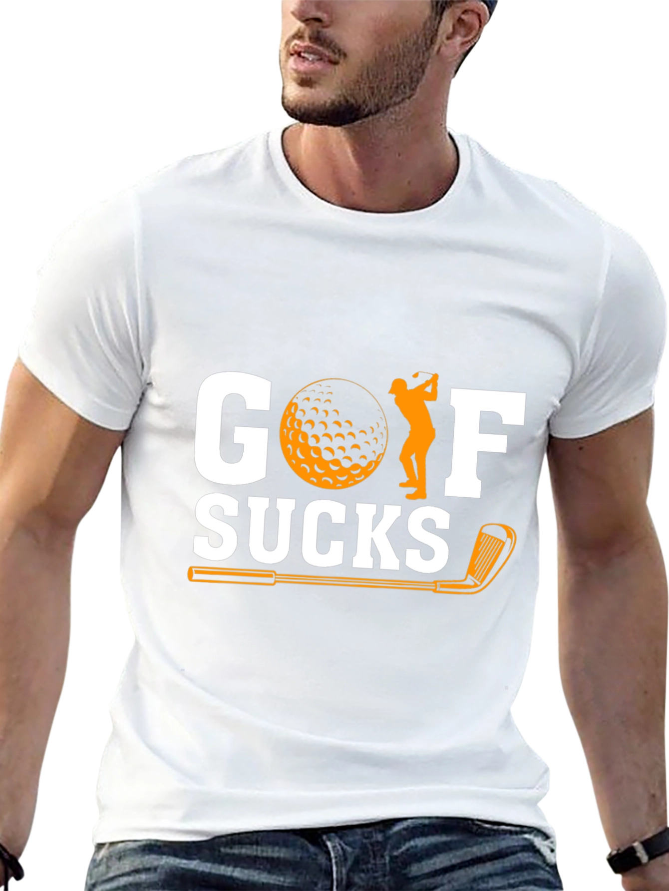 Golf Sucks Graphic T-Shirt - Humorous Golfer Tee