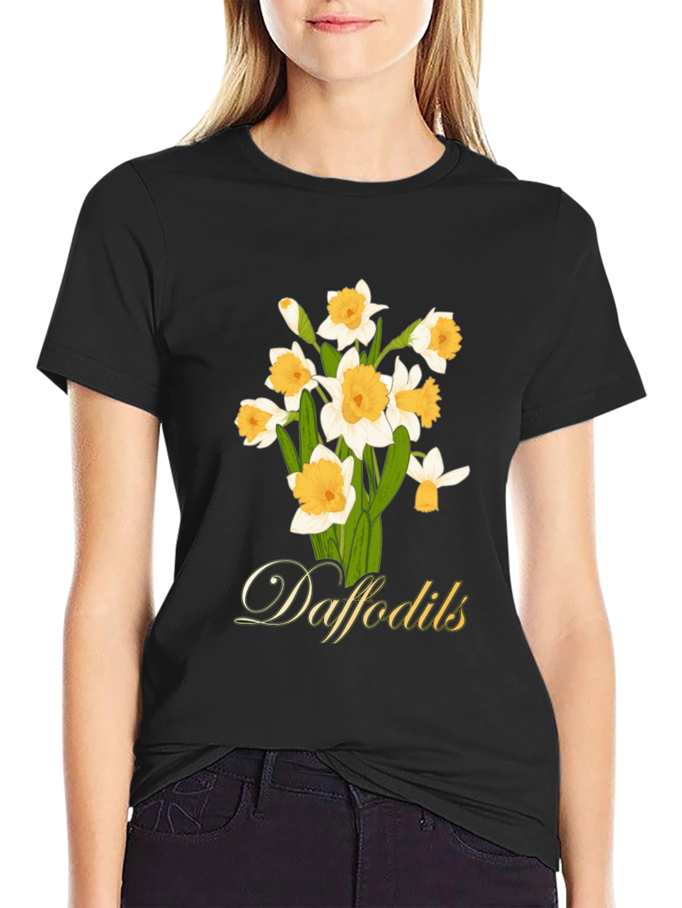 Daffodils Graphic T-Shirt - Black