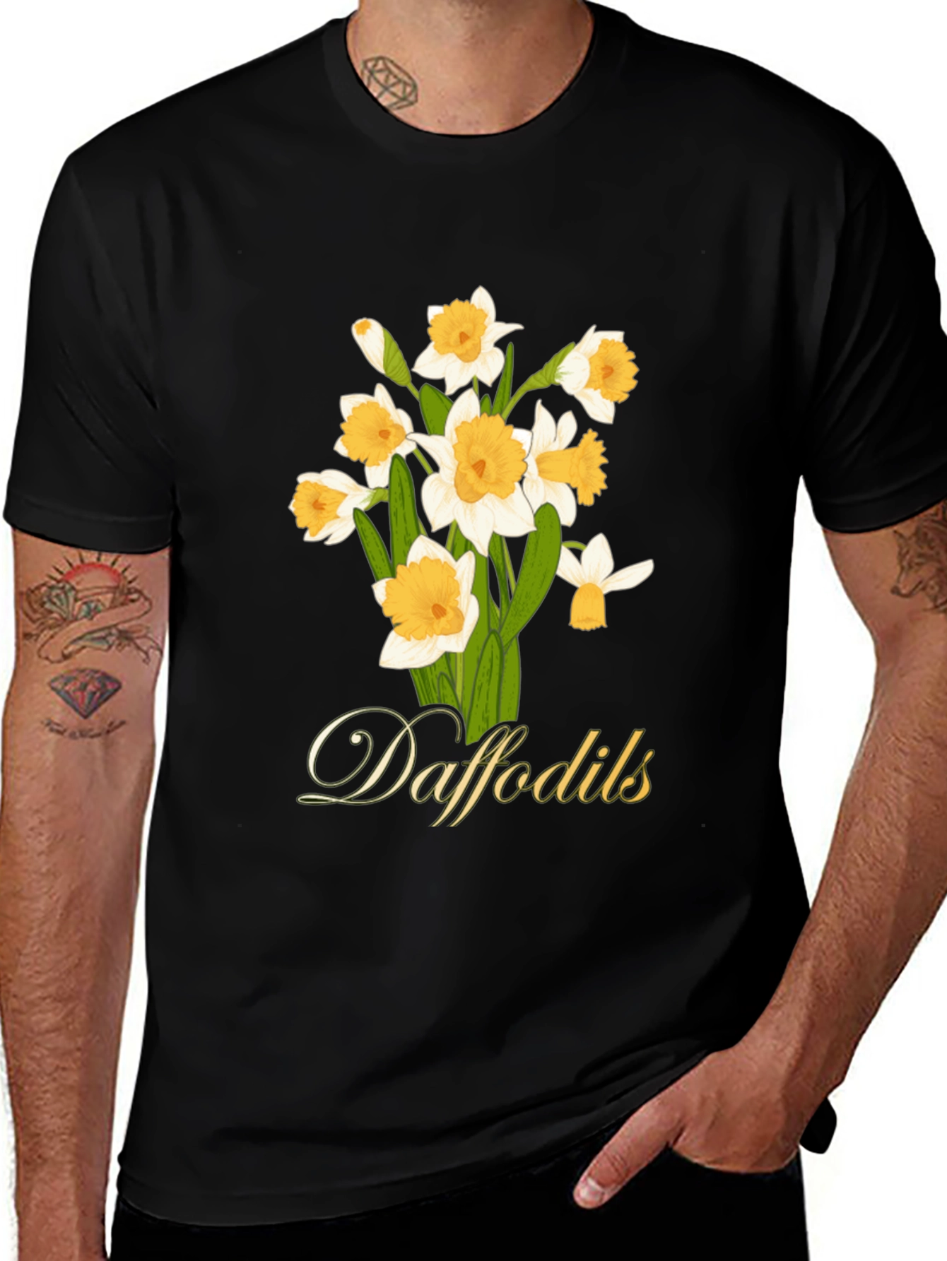 Daffodils Graphic T-Shirt - Black