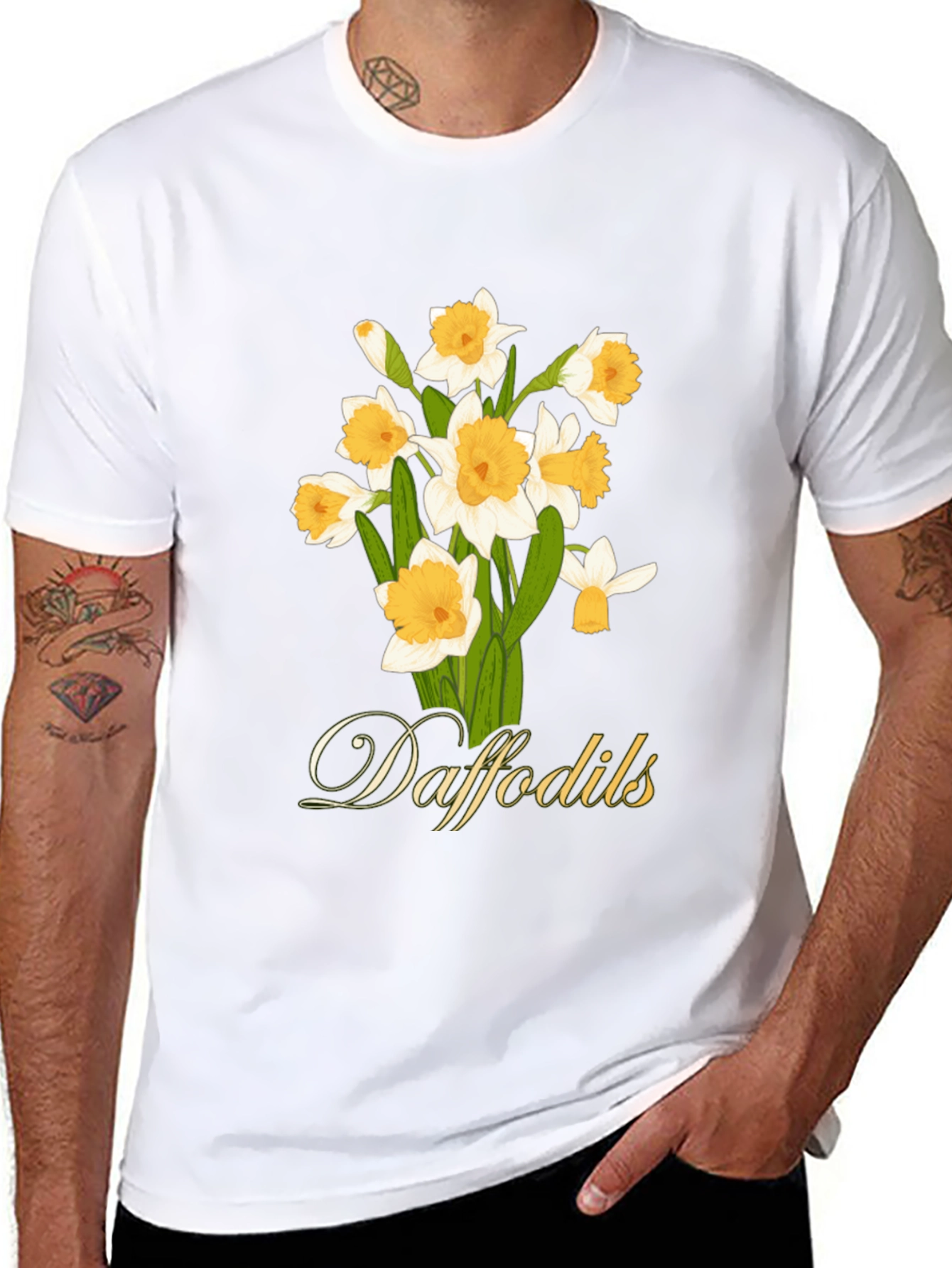 Daffodils Graphic T-Shirt - Black