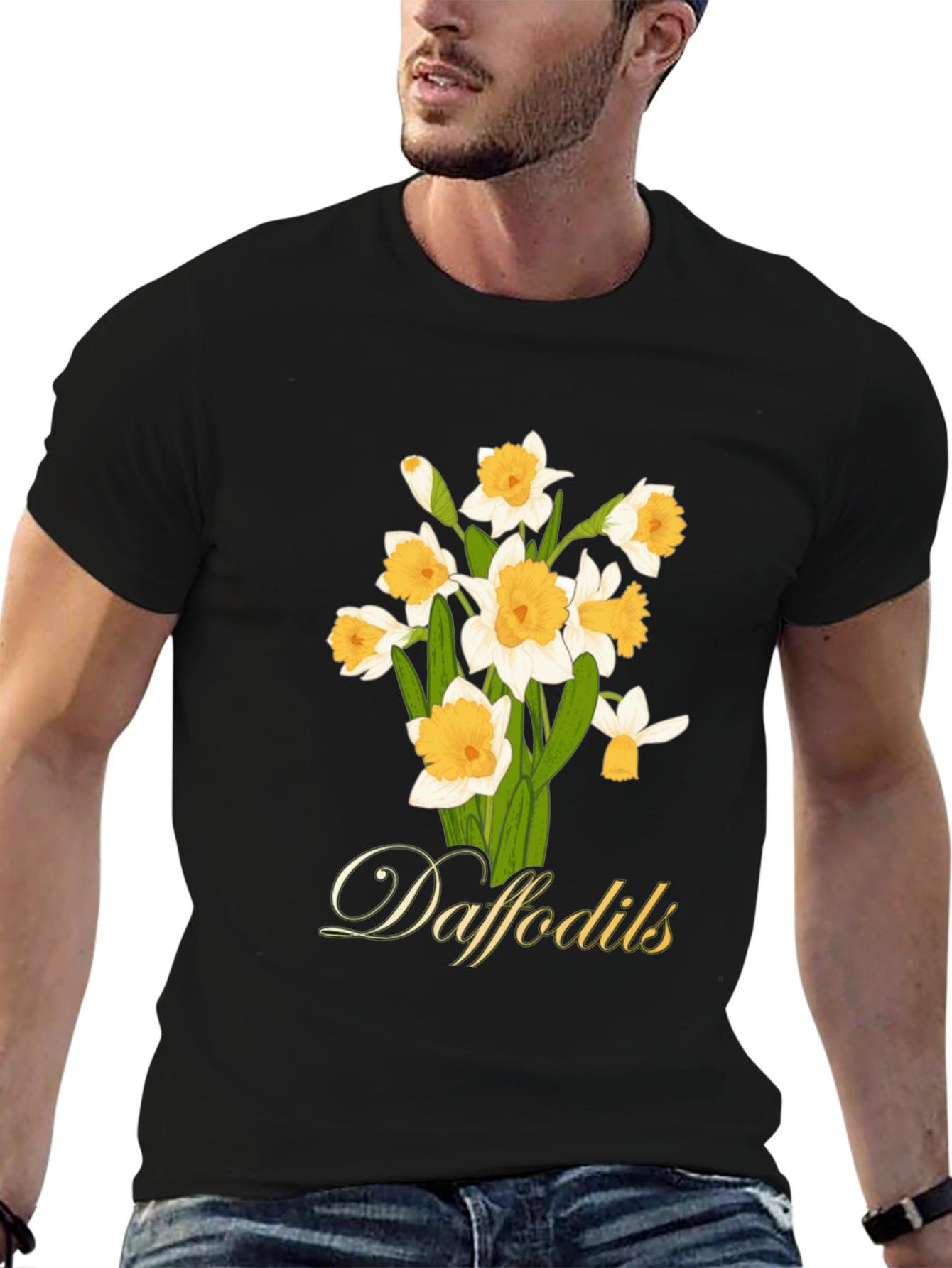 Daffodils Graphic T-Shirt - Black