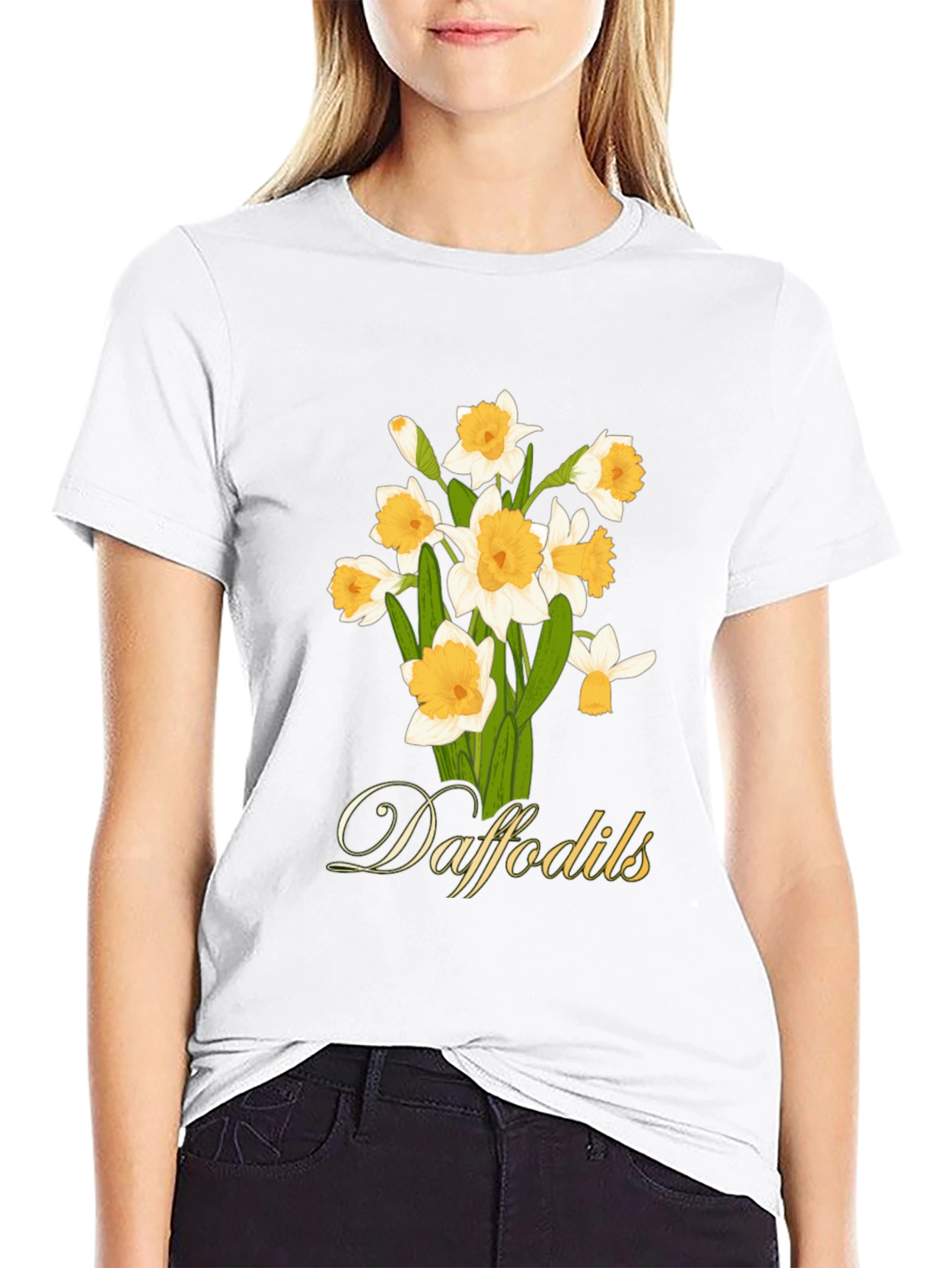 Daffodils Graphic T-Shirt - Black