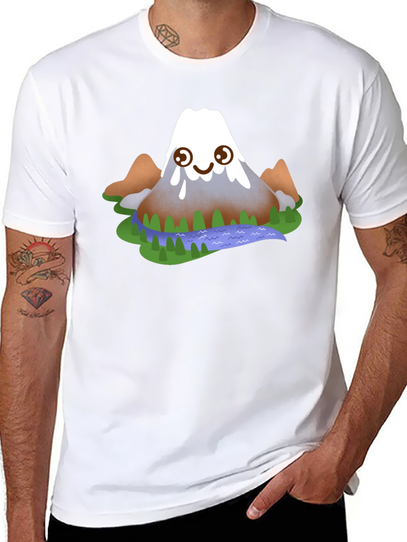 Cartoon Mountain Graphic Tee