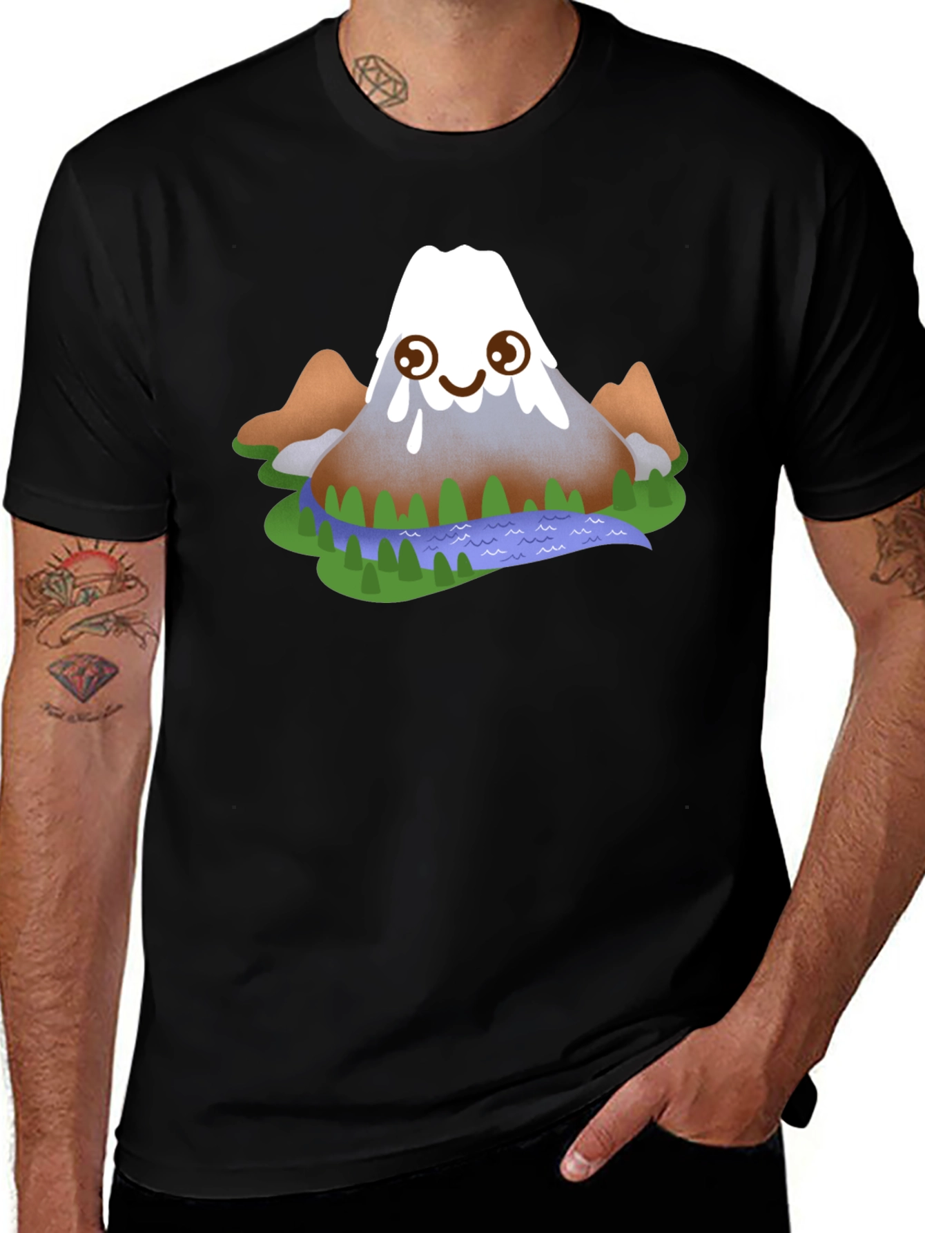 Cartoon Mountain Graphic Tee