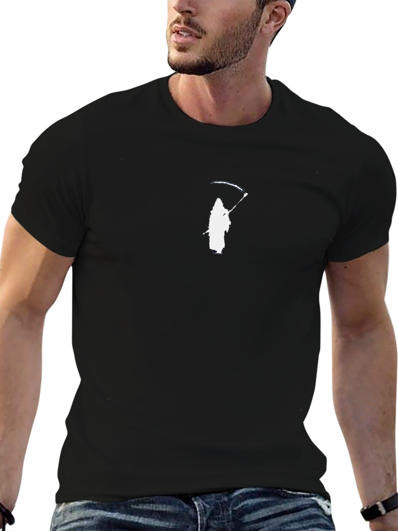 Grim Reaper Graphic Tee - Black Cotton T-Shirt