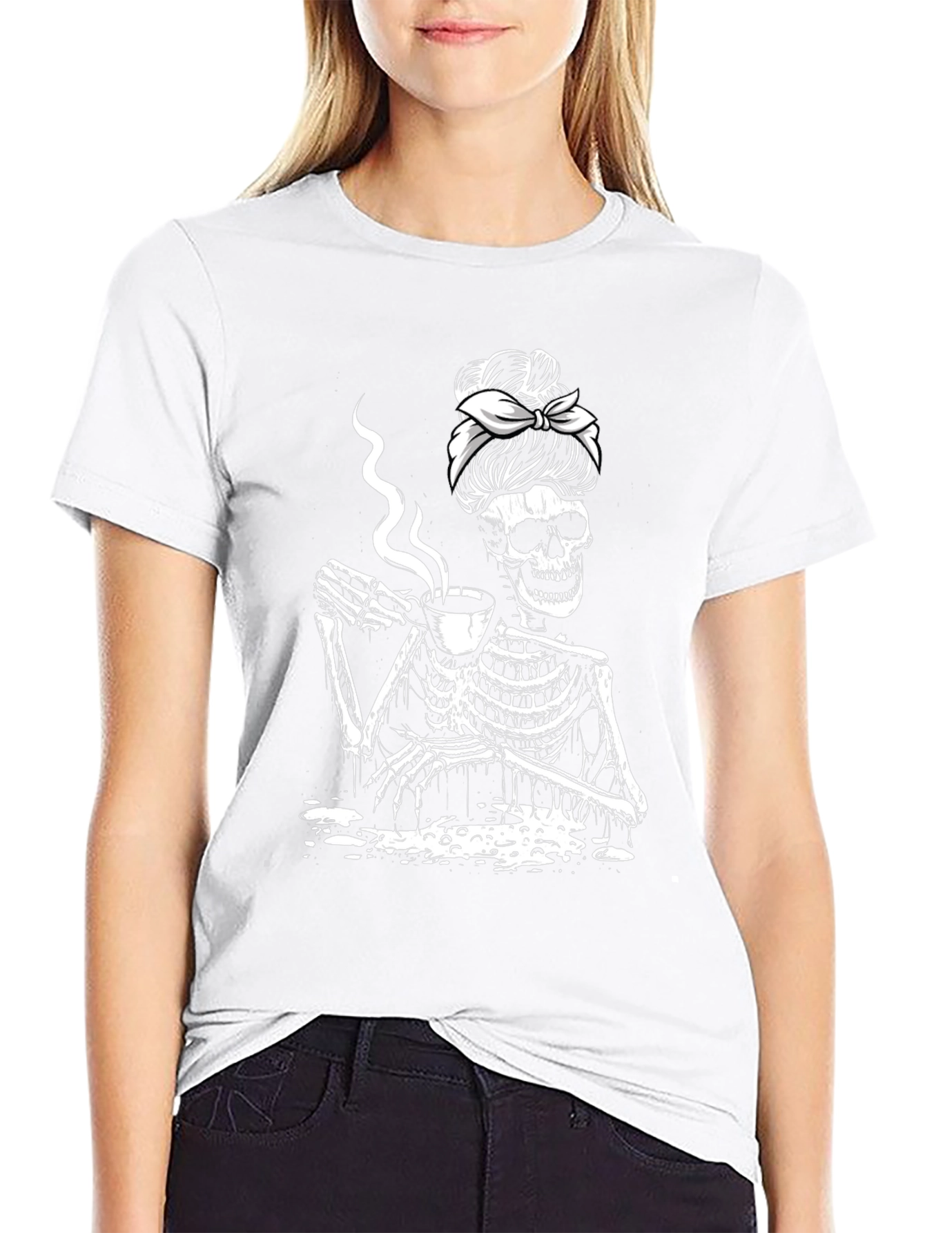 Coffee Skeleton T-Shirt - Funny Graphic Tee