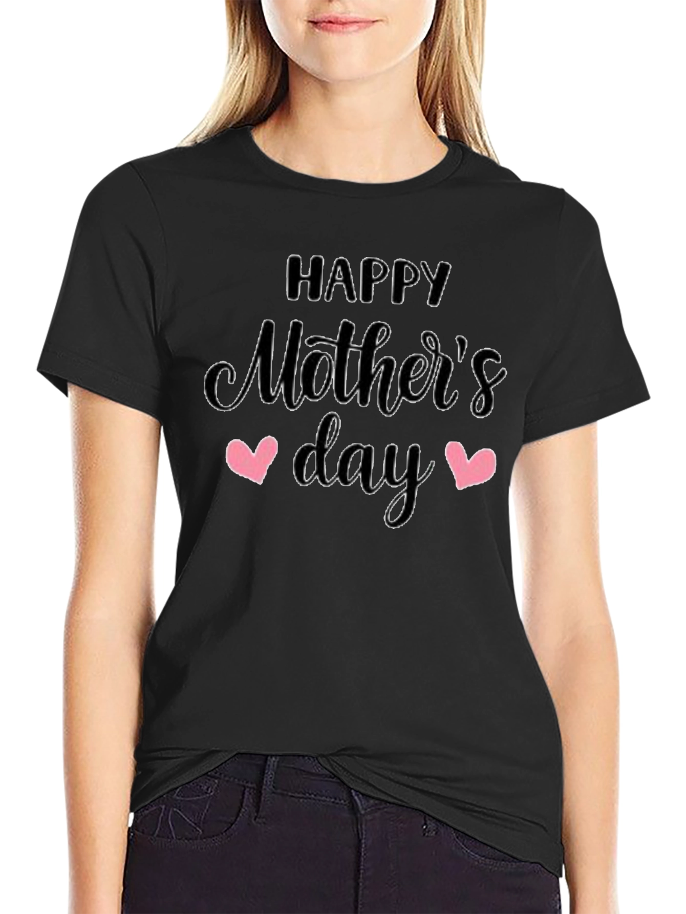 Happy Mothers Day T-Shirt - Black
