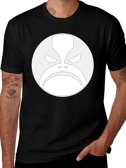 Grumpy Face Graphic Black Tee