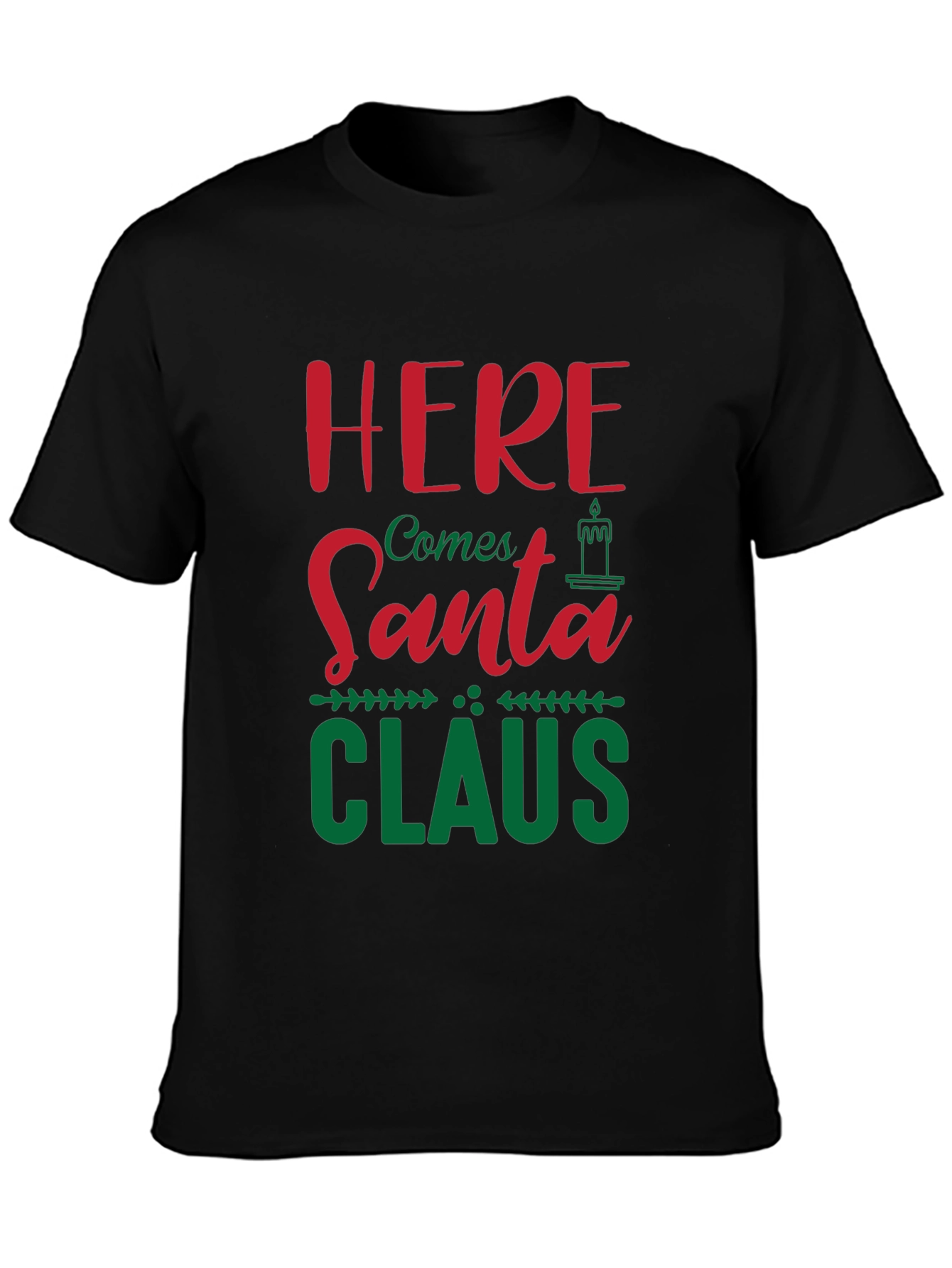 Festive Here Comes Santa Claus Graphic Tee