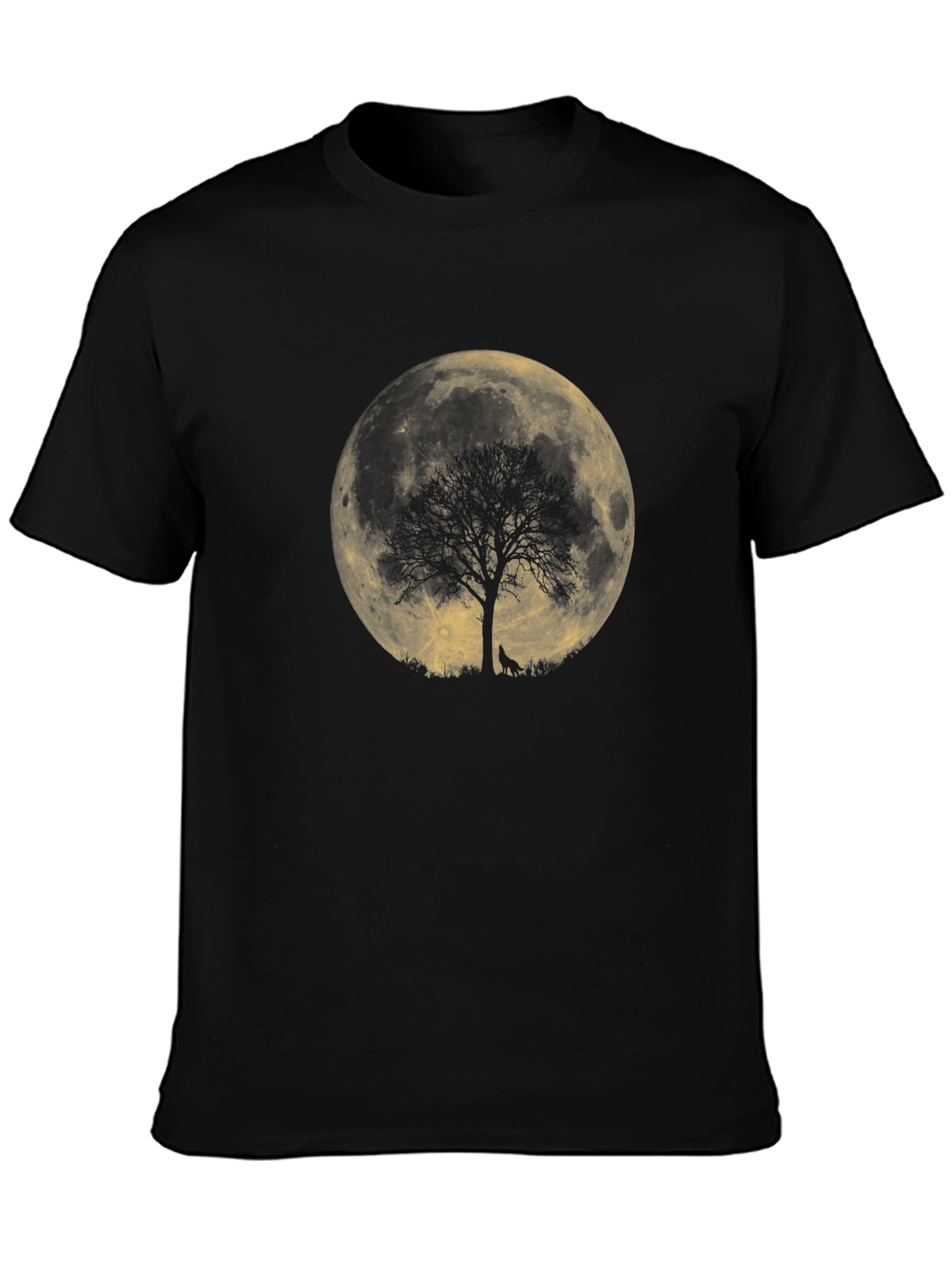 Wolf Moon Tree Graphic Tee - Black
