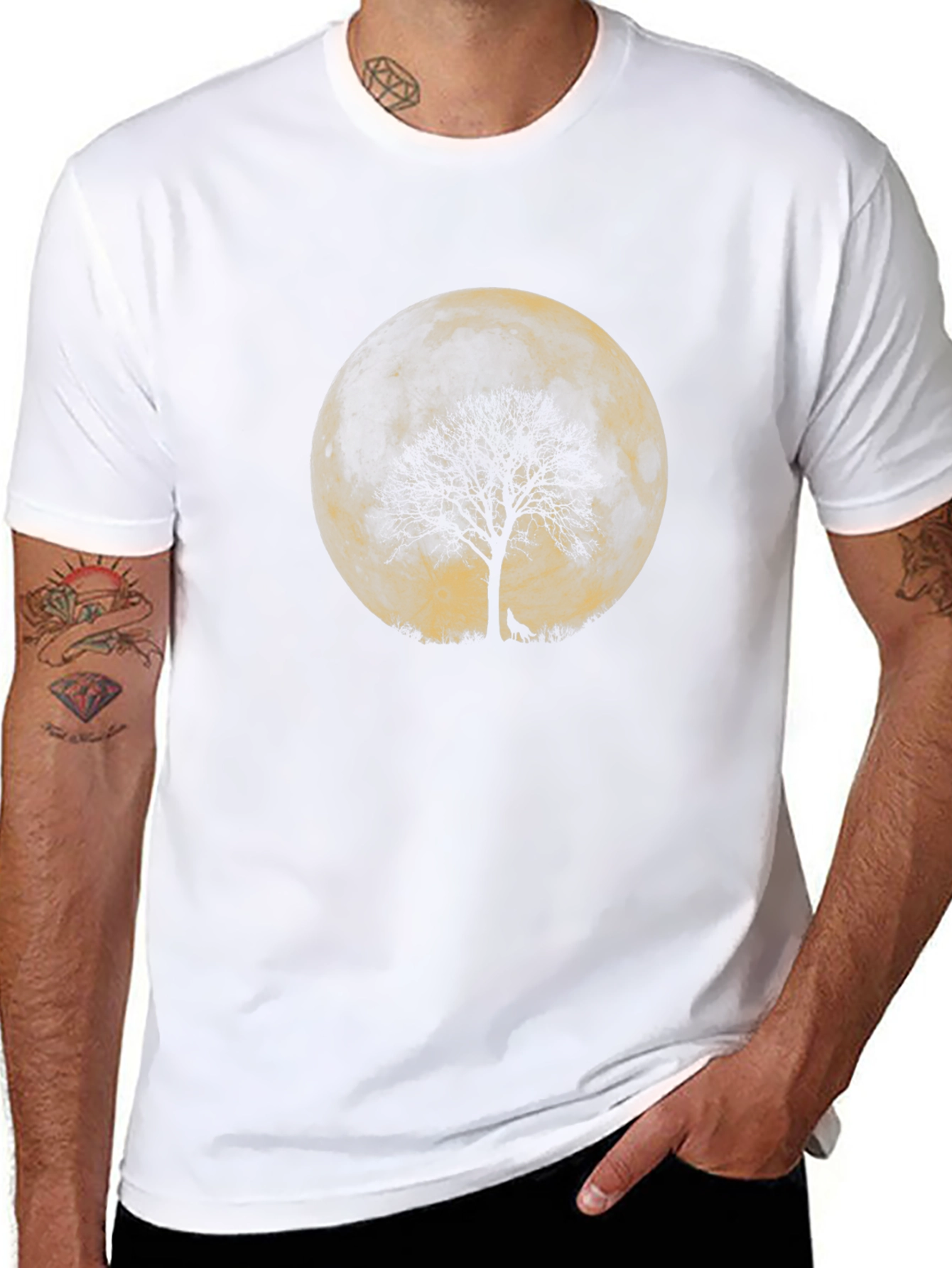 Wolf Moon Tree Graphic Tee - Black
