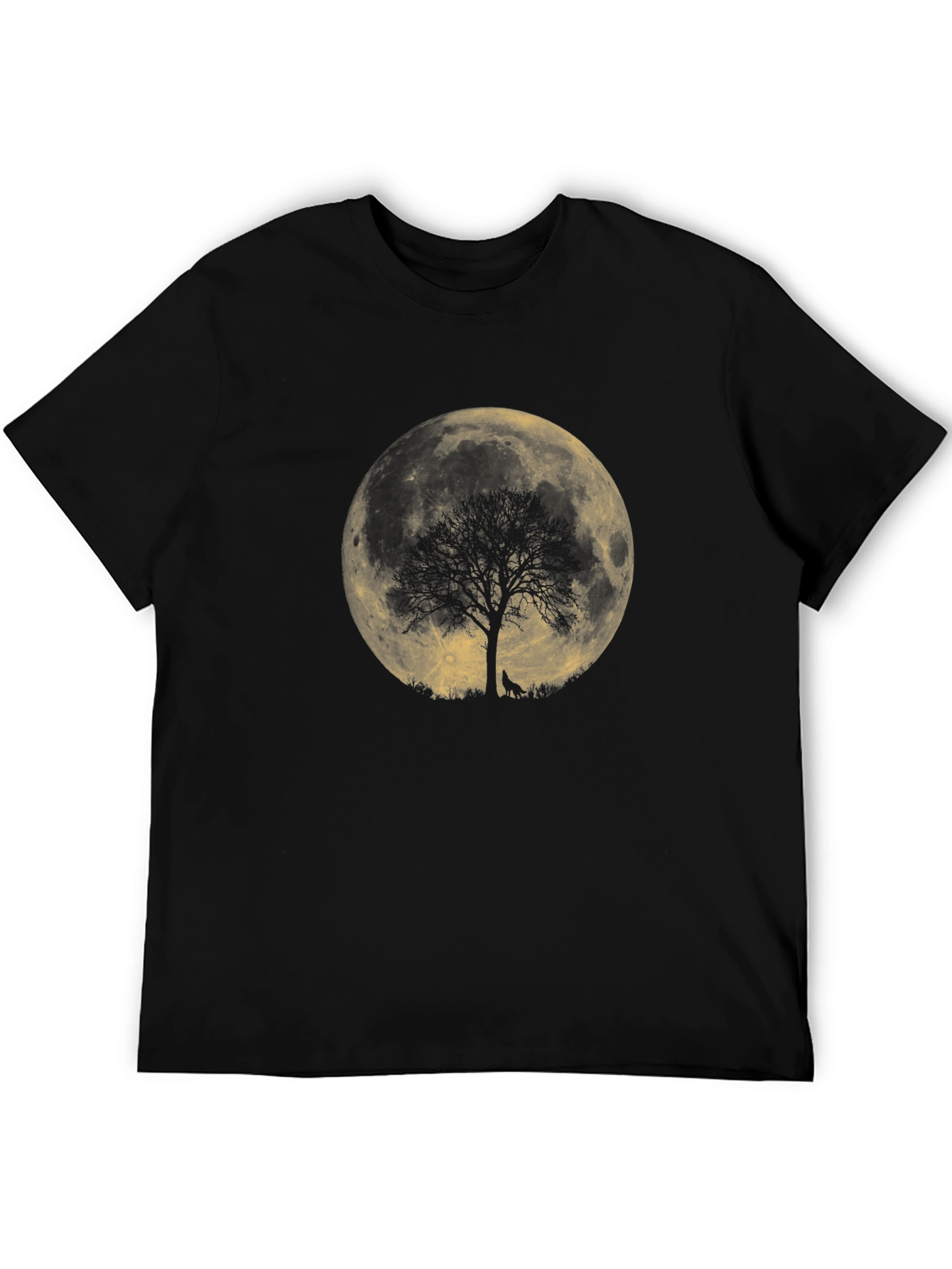 Wolf Moon Tree Graphic Tee - Black