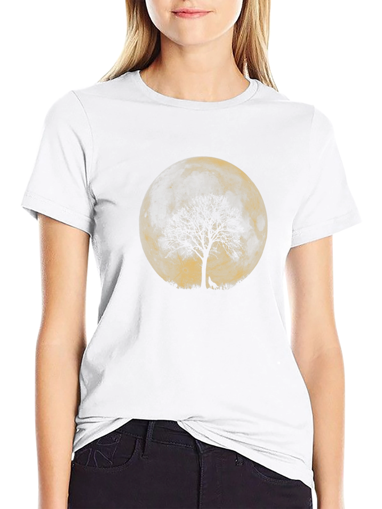 Wolf Moon Tree Graphic Tee - Black