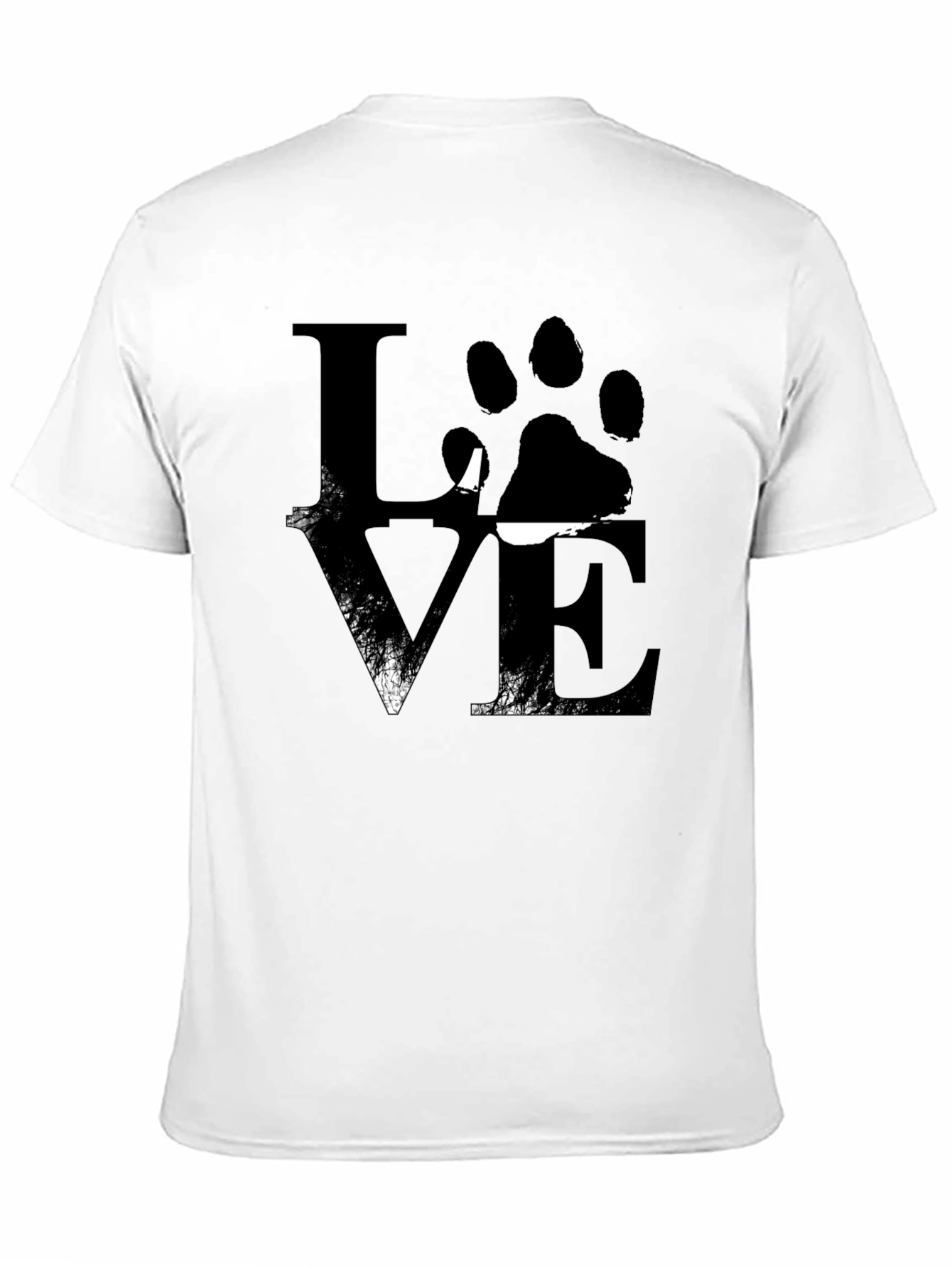 Love Paw Print Graphic Tee - Black
