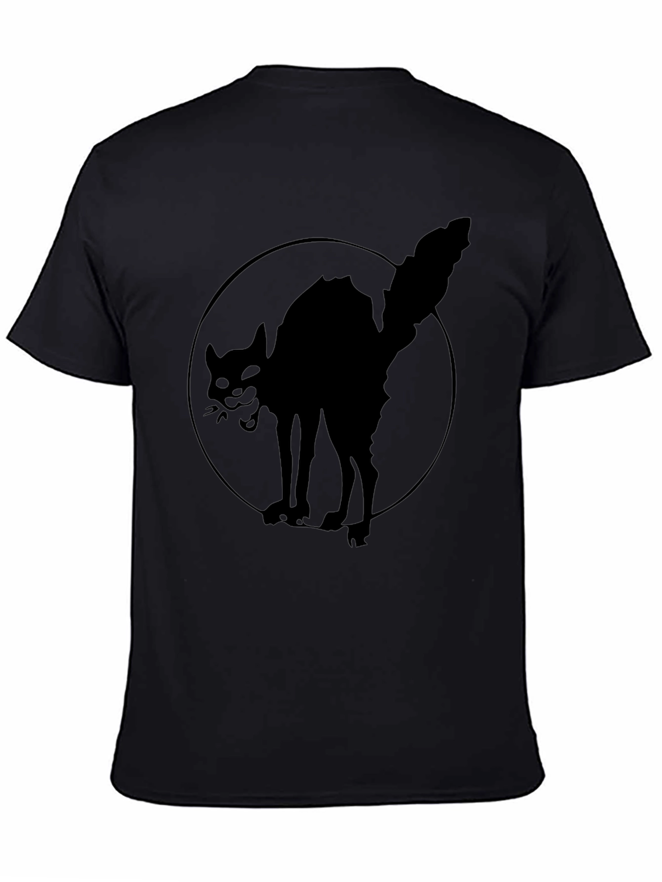 Black Cat Graphic T-Shirt - Mens Crew Neck Tee