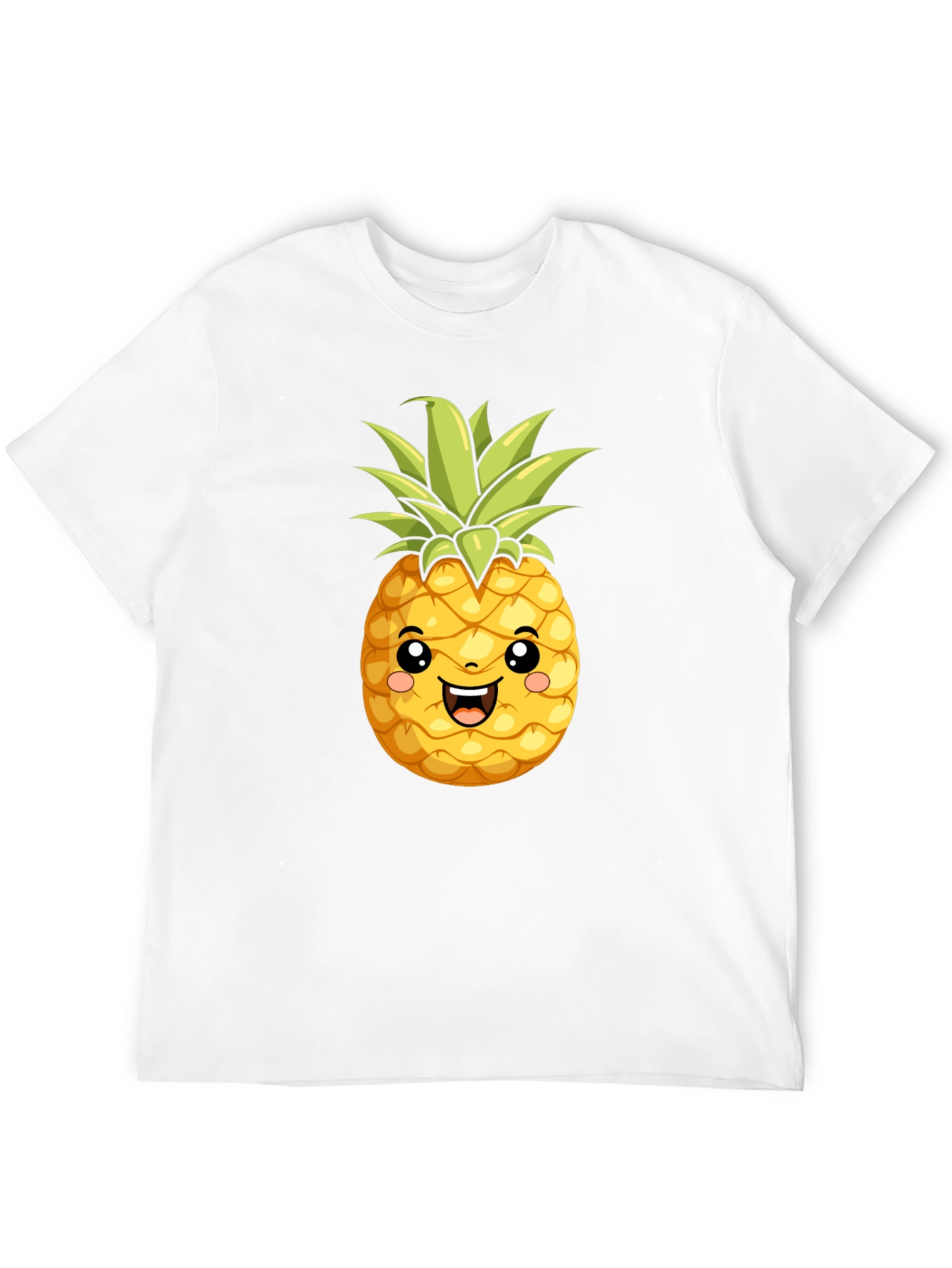 Cute Pineapple Graphic Black T-Shirt