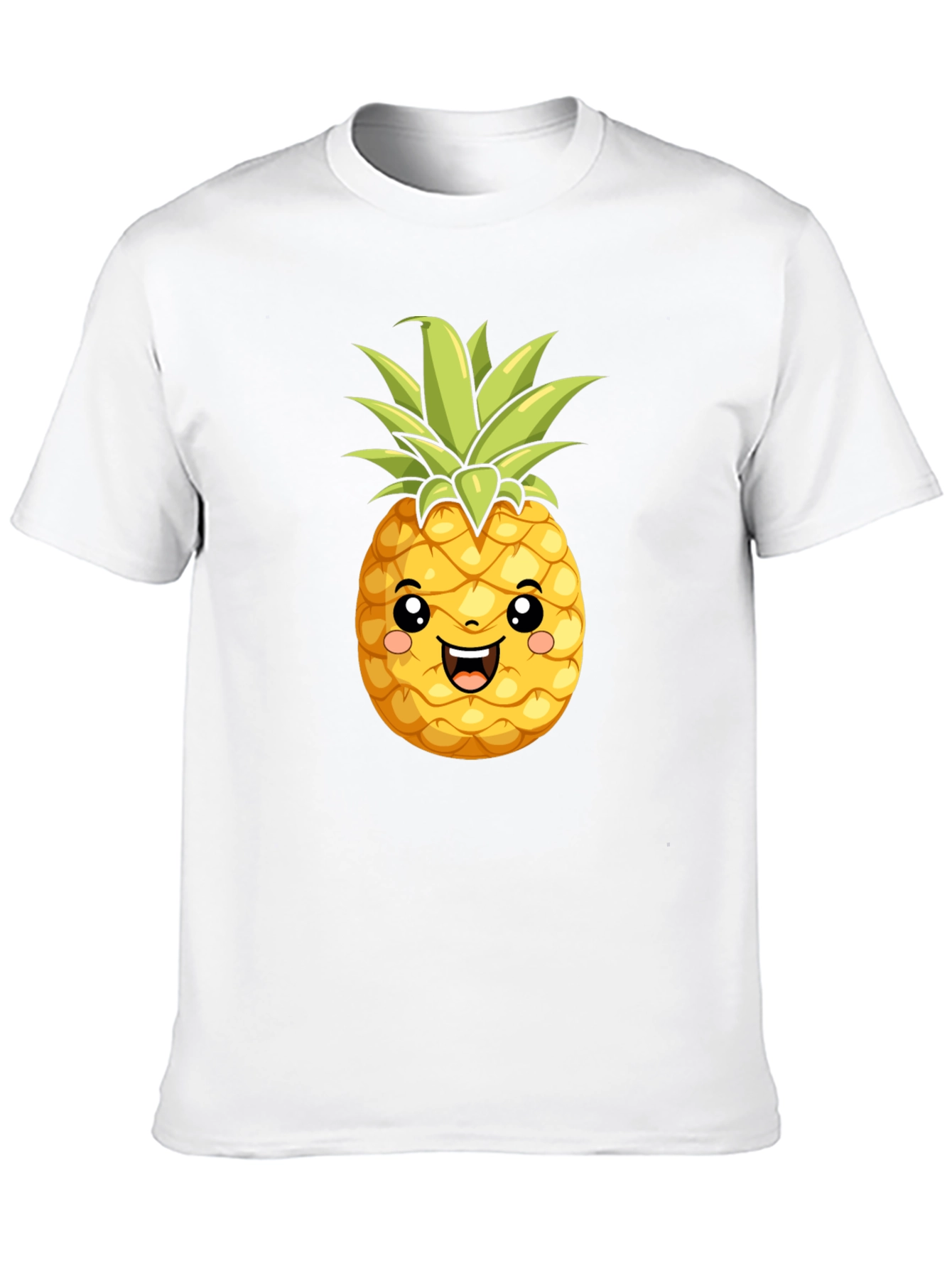 Cute Pineapple Graphic Black T-Shirt