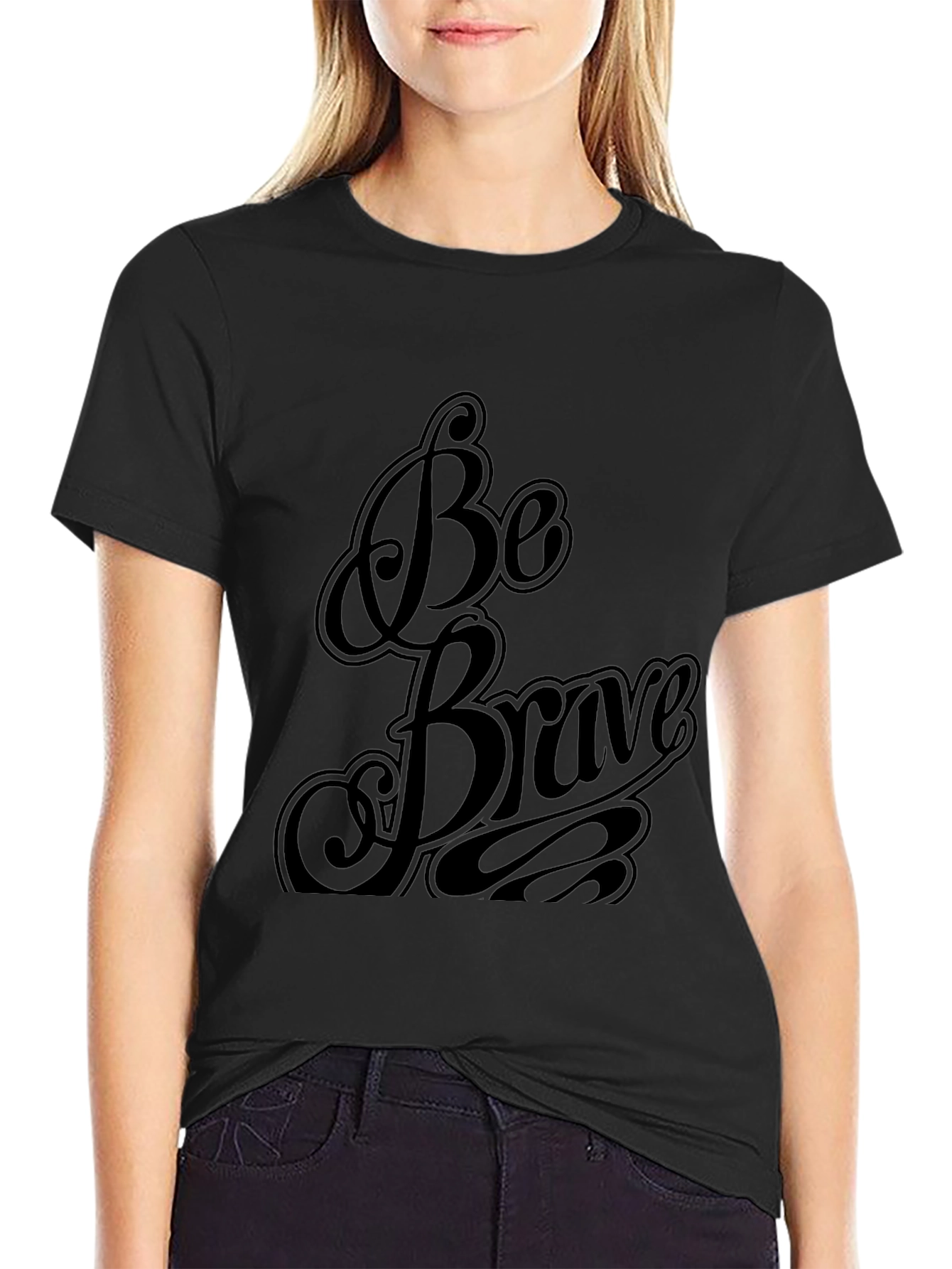 Be Brave Black Graphic Tee