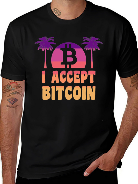I Accept Bitcoin T-Shirt Crypto Graphic Tee