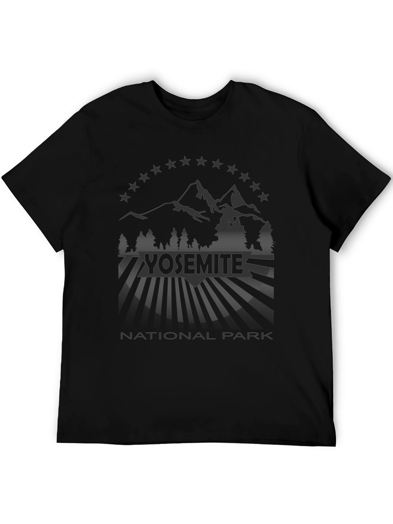 Yosemite National Park Mens Black T-Shirt