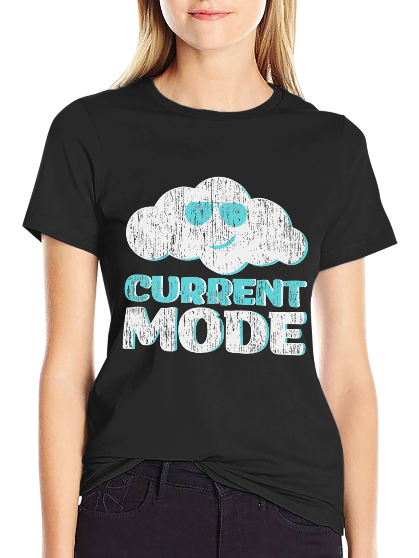 Current Mode Cloud Graphic T-Shirt - Relaxed Style