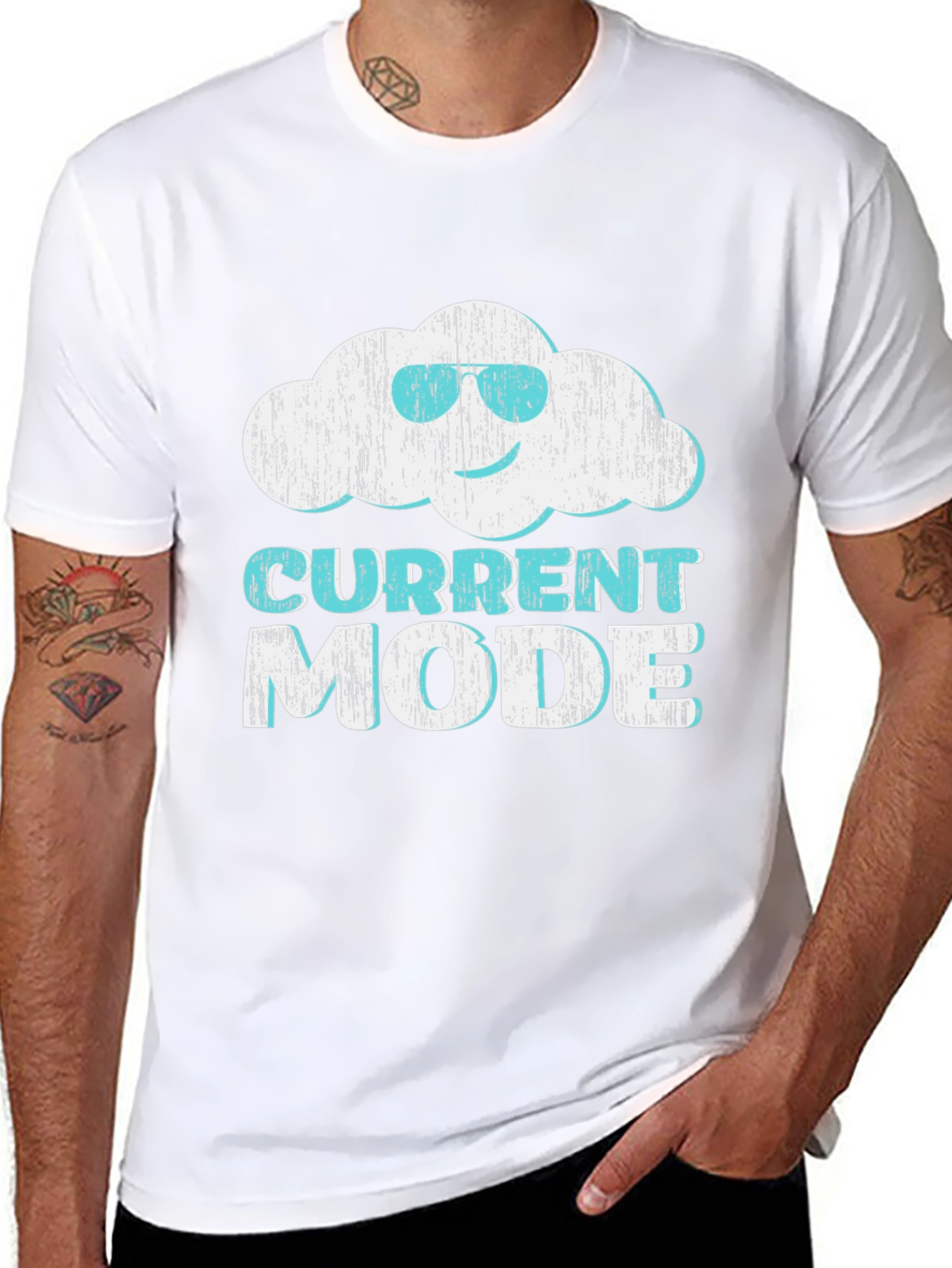 Current Mode Cloud Graphic T-Shirt - Relaxed Style
