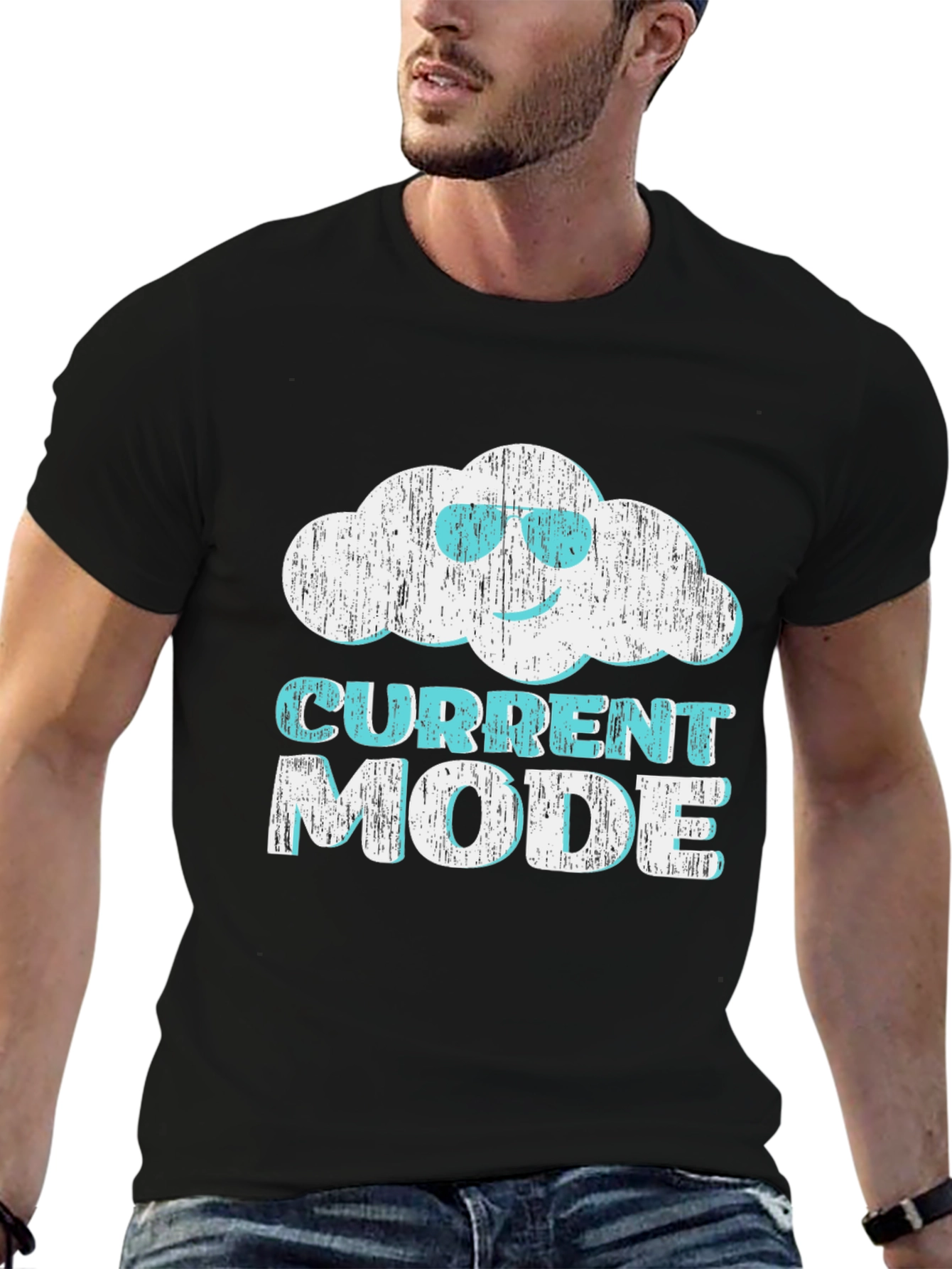 Current Mode Cloud Graphic T-Shirt - Relaxed Style