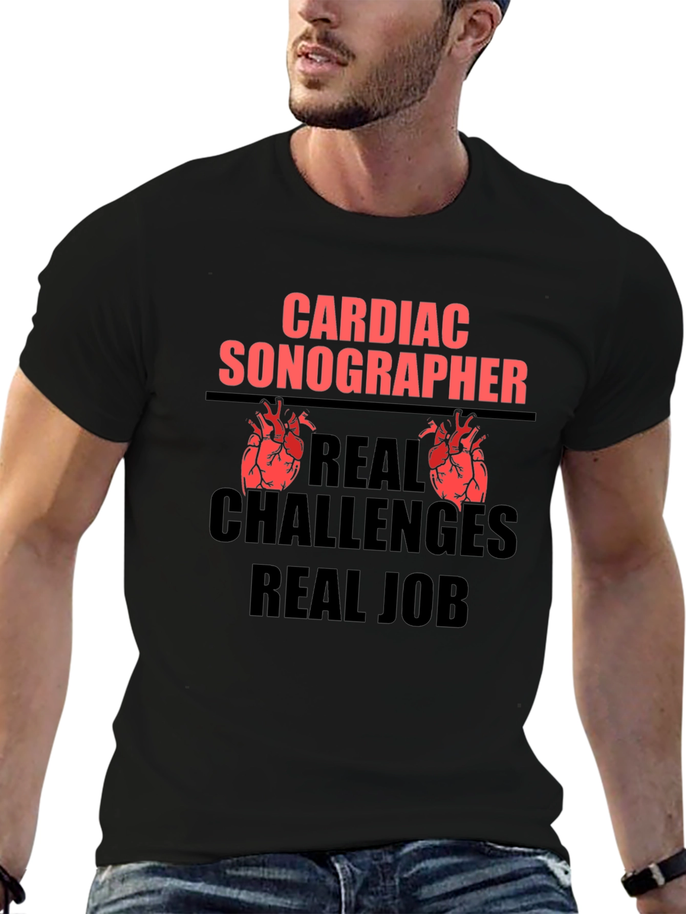 Cardiac Sonographer T-Shirt: Real Challenges Real Job