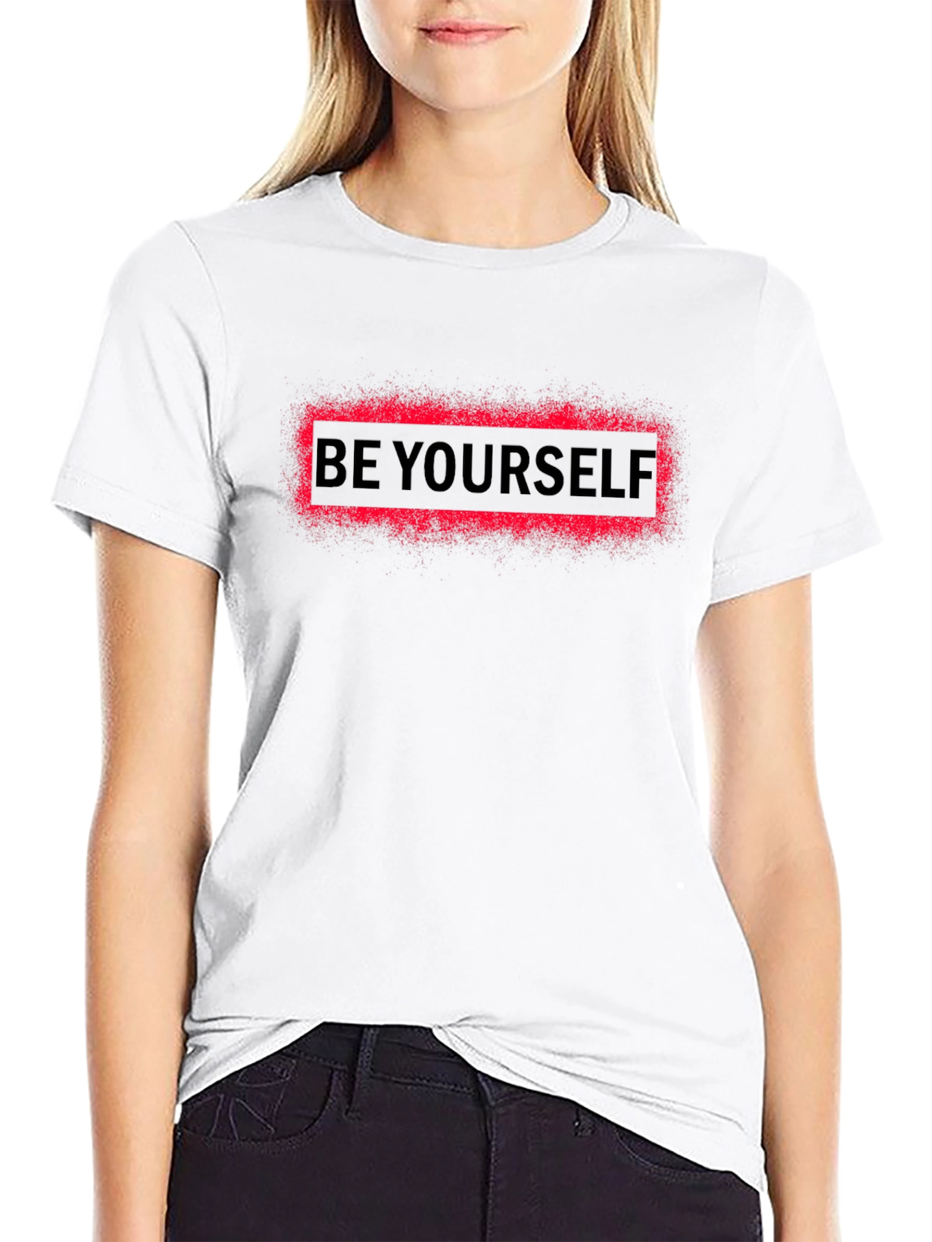 Be Yourself Graphic T-Shirt - Black Cotton Blend