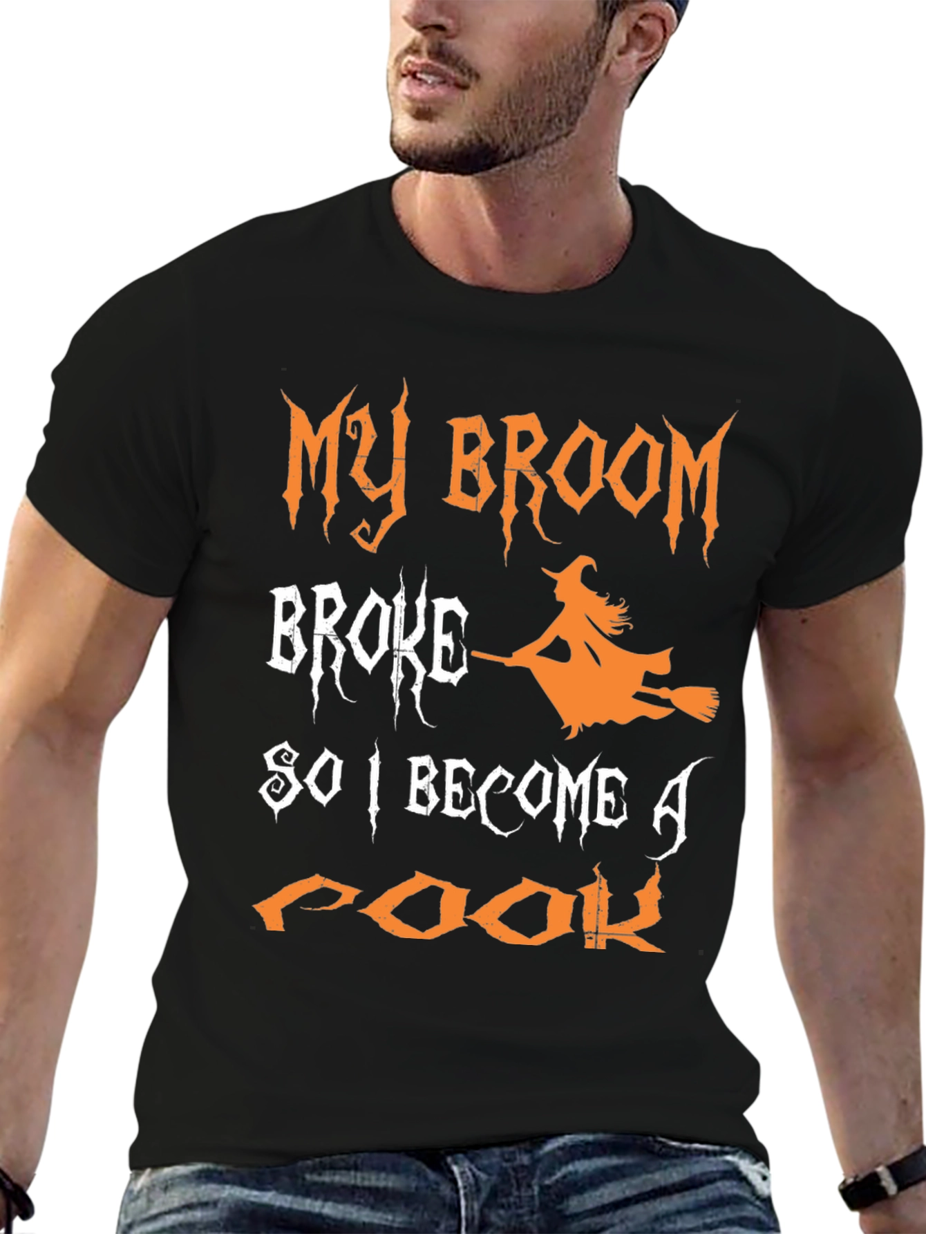 Funny Halloween Witch T-Shirt - My Broom Broke