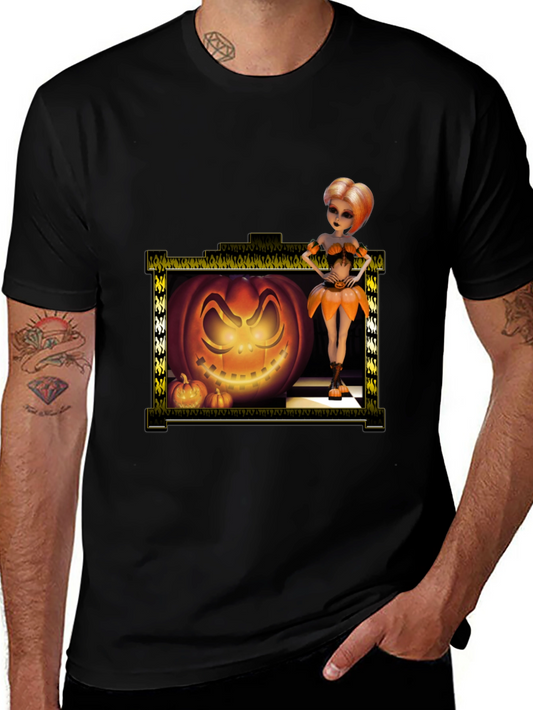 Halloween Pumpkin Girl Graphic Tee